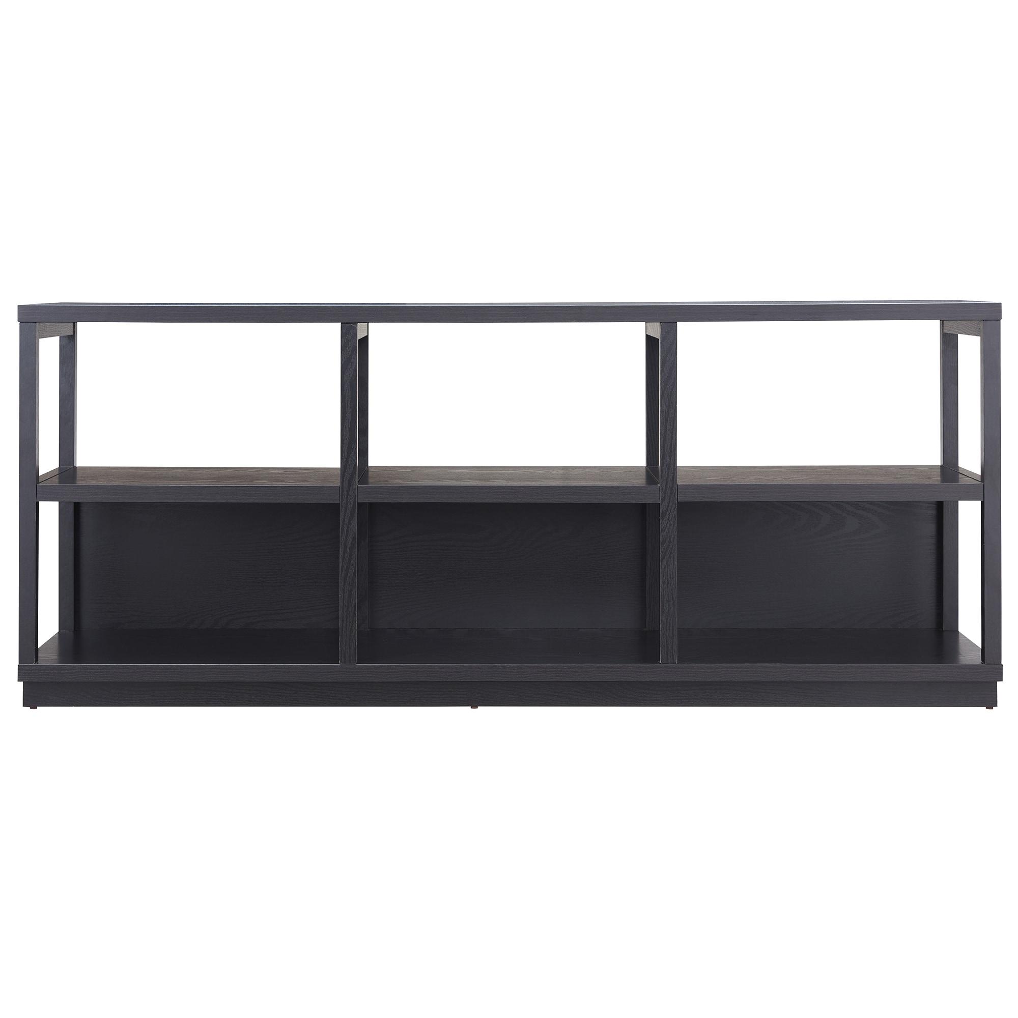 Evelyn&Zoe Thalia Rectangular TV Stand for TV's up to 75", Black