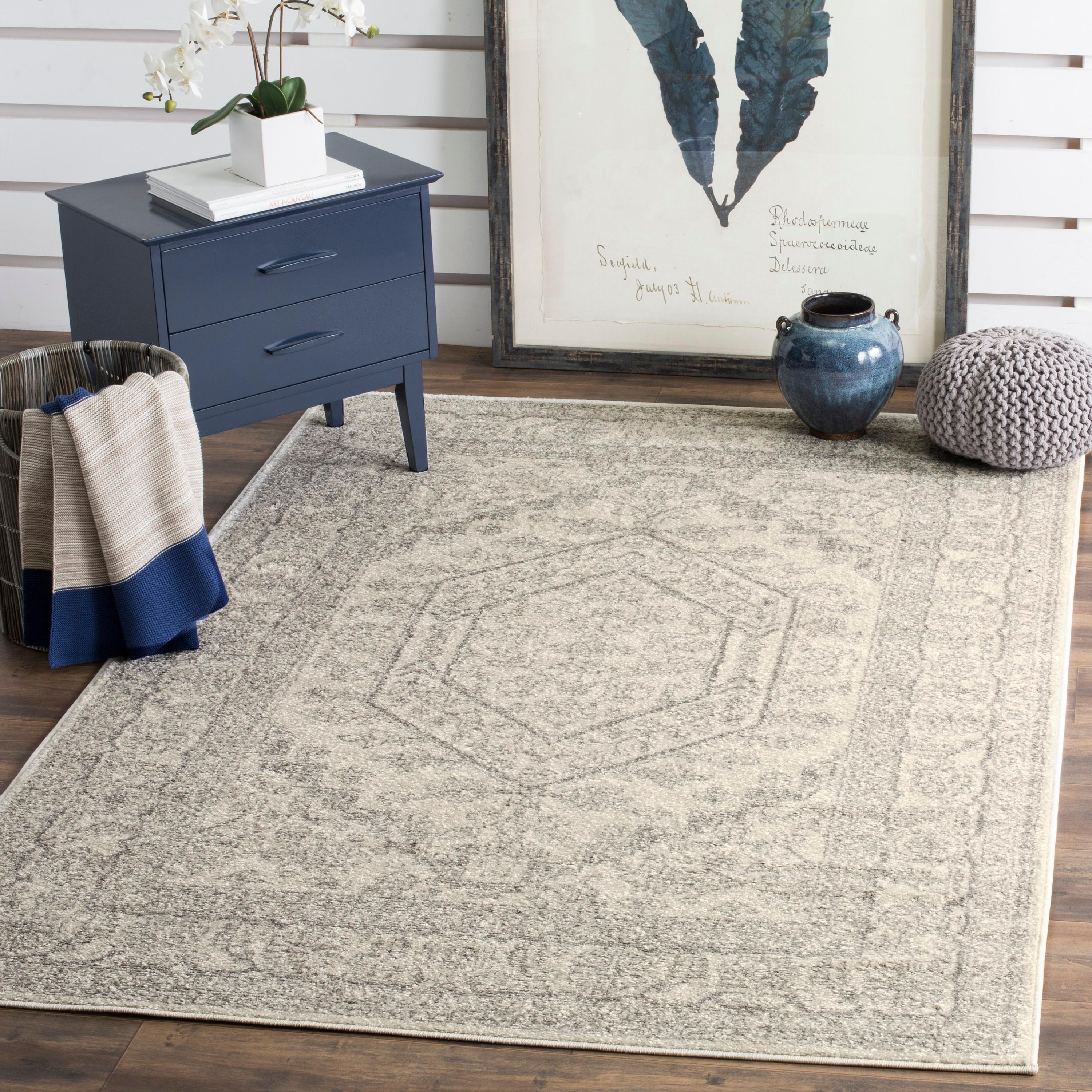 Adirondack ADR108 Power Loomed Area Rug - Ivory/Silver - 4'x6' - Safavieh.