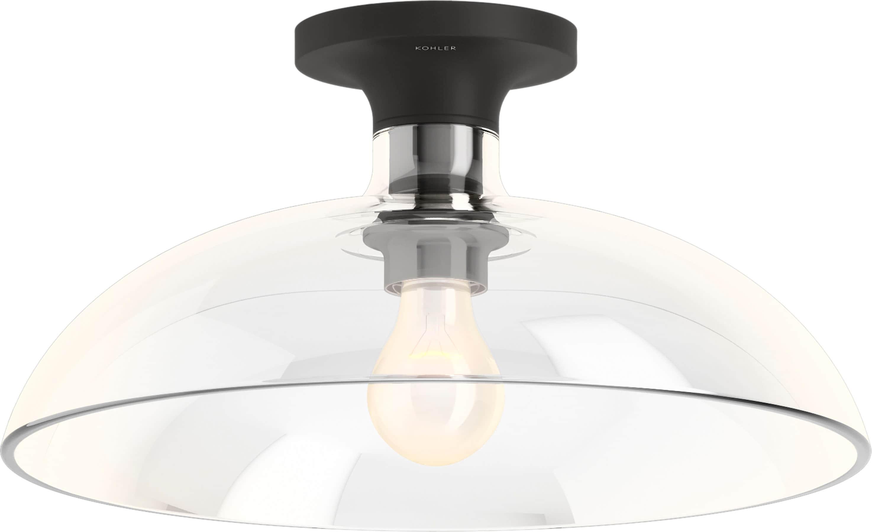 Tone™ 1 Light Semi Flush Mount with Domed Glass Shade