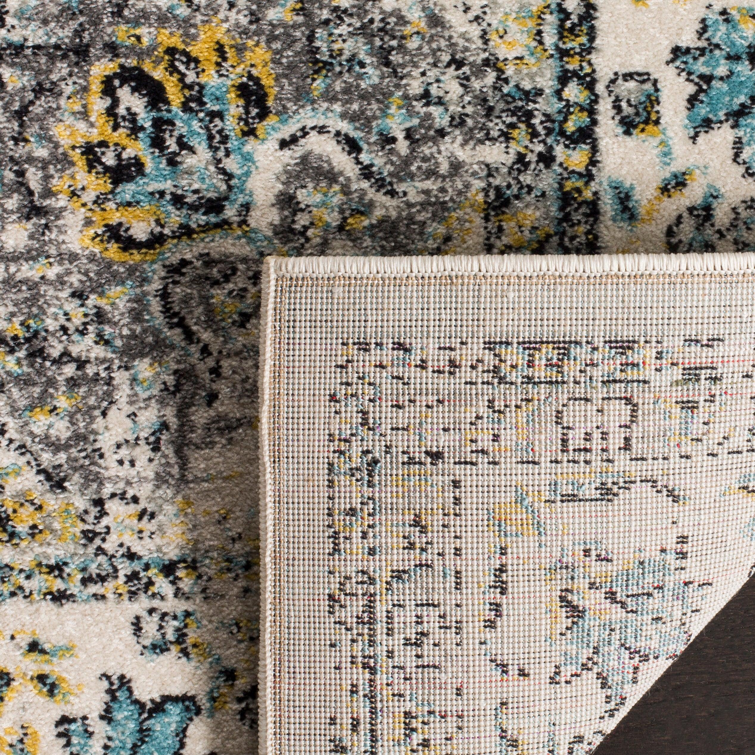 Evoke EVK220 Power Loomed Area Rug - Grey/Gold - 5'3"x7'6" - Safavieh.