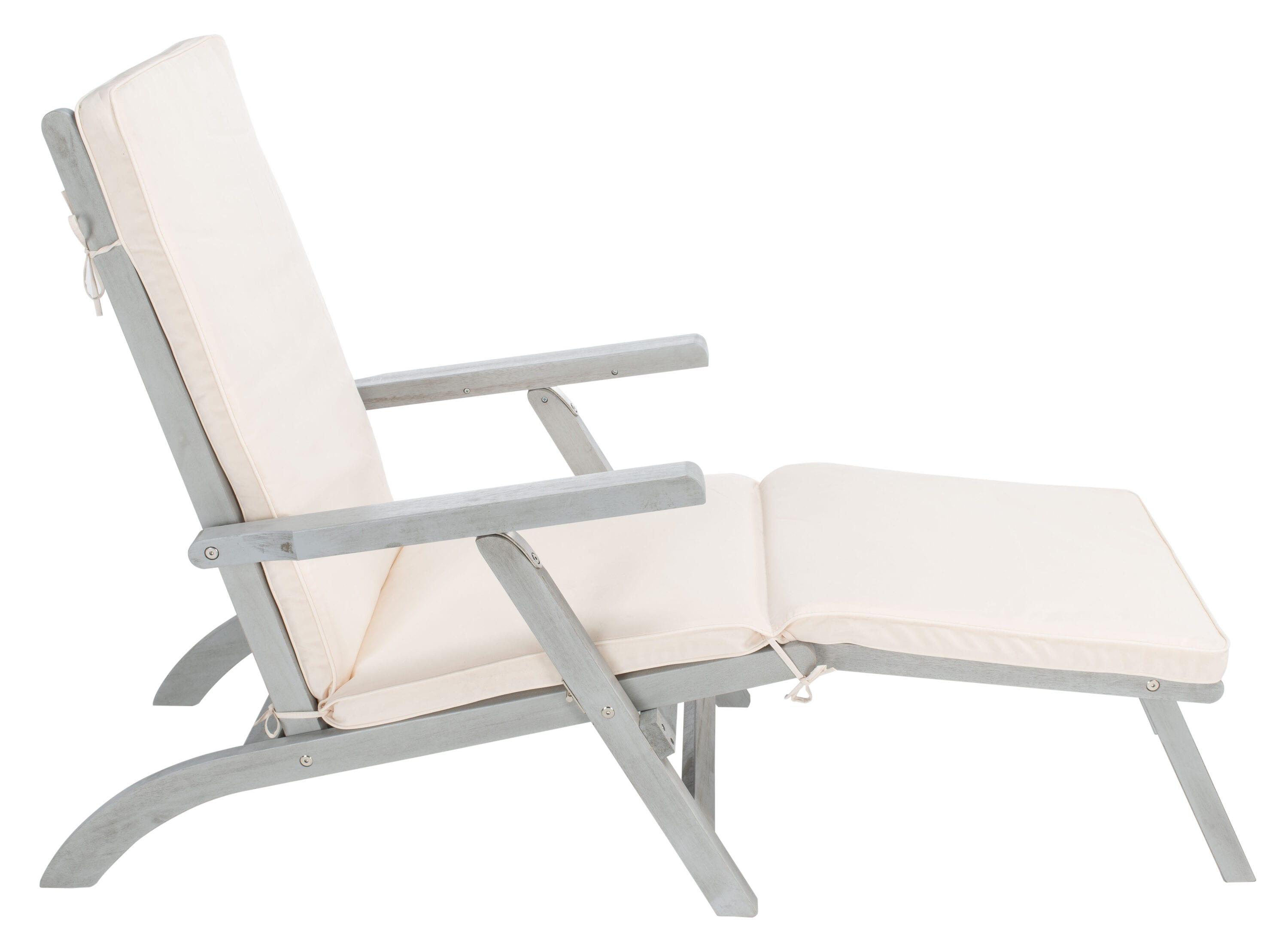 Palmdale Lounge Chair - Outdoor - PAT7015 - Grey/Beige -Safavieh