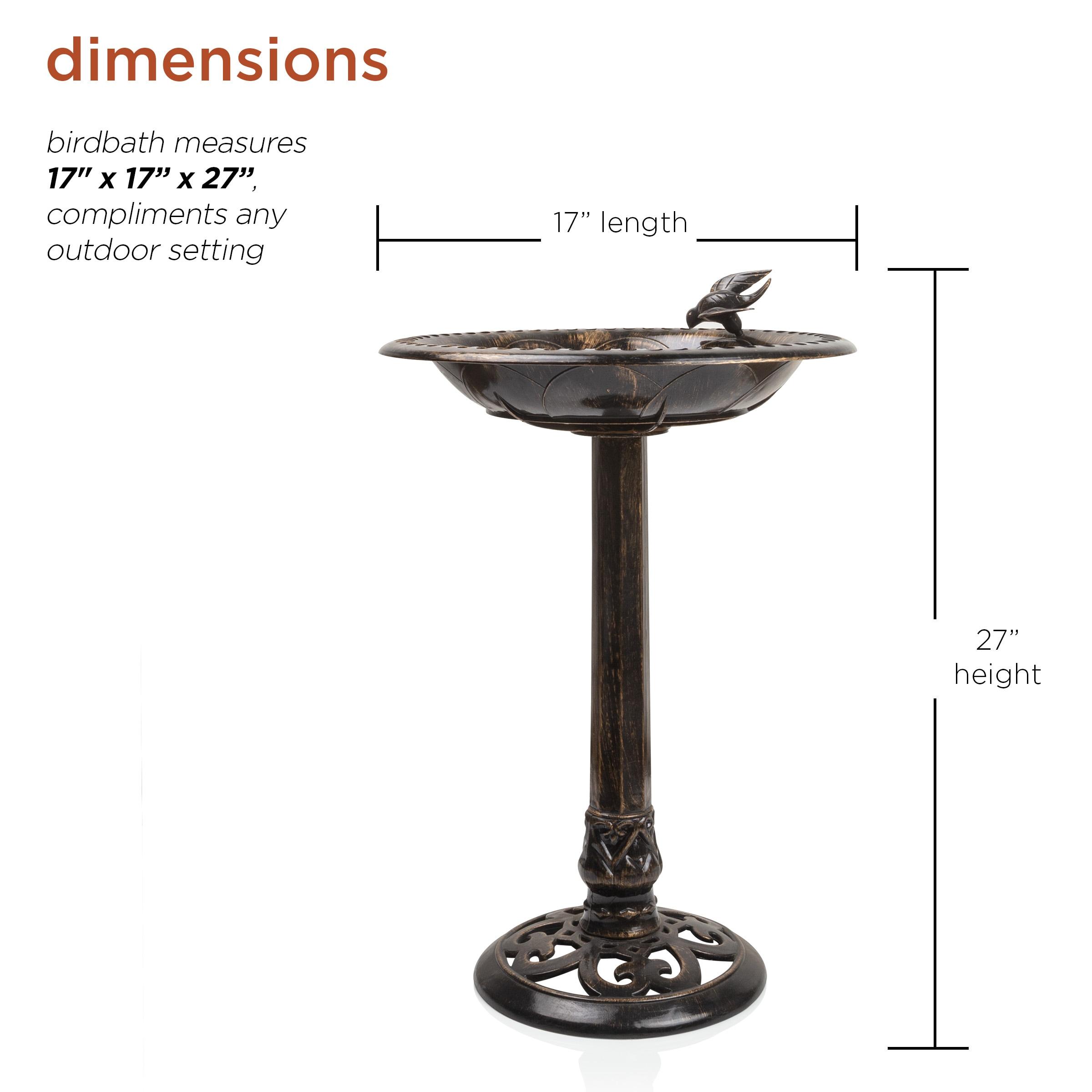 Alpine Corporation 26-Inch Bronze Bird Bath with Bird Figurine