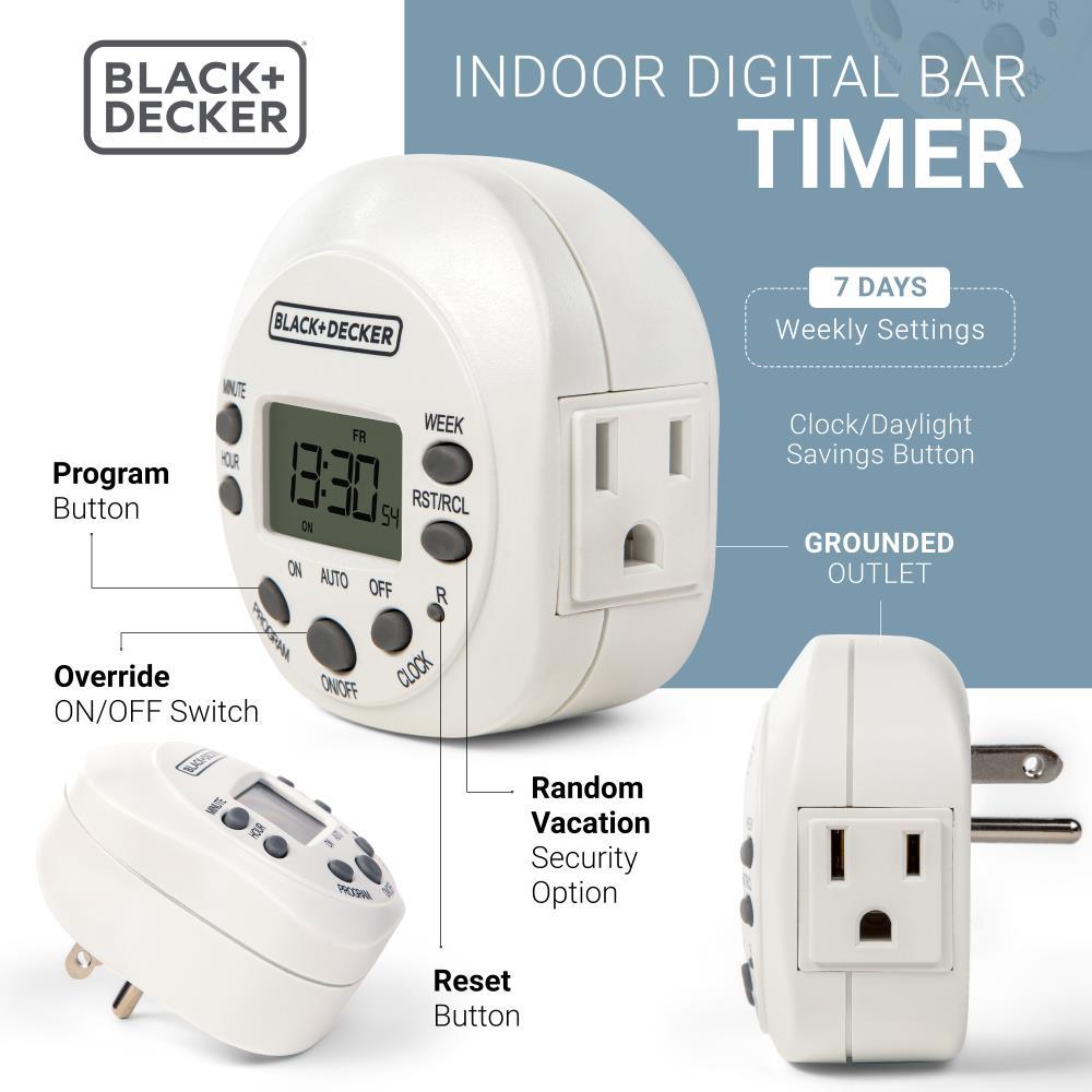 Black + Decker Indoor Grounded Digital Timer