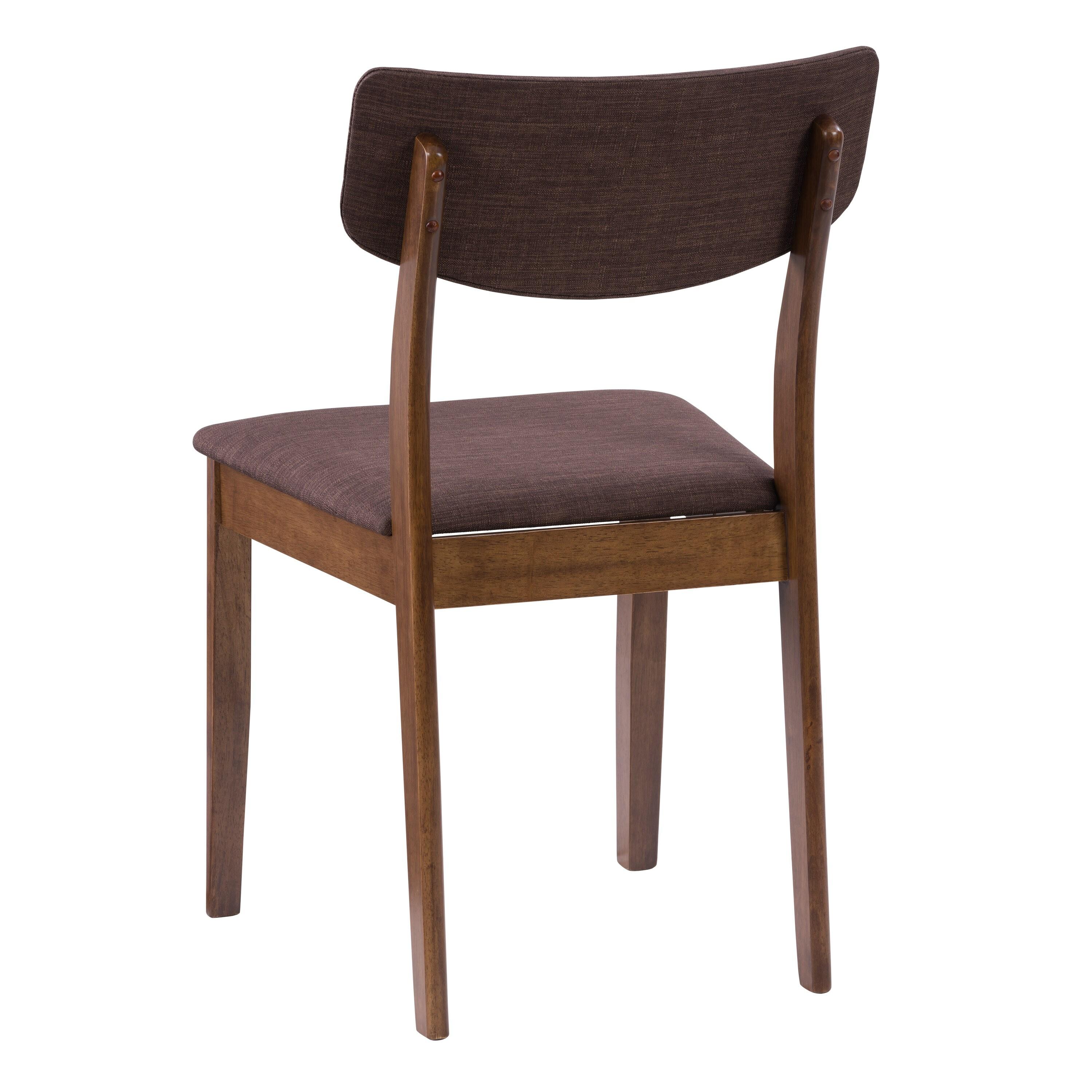 Set of 2 Branson Wood Dining Chairs Walnut Stain - CorLiving