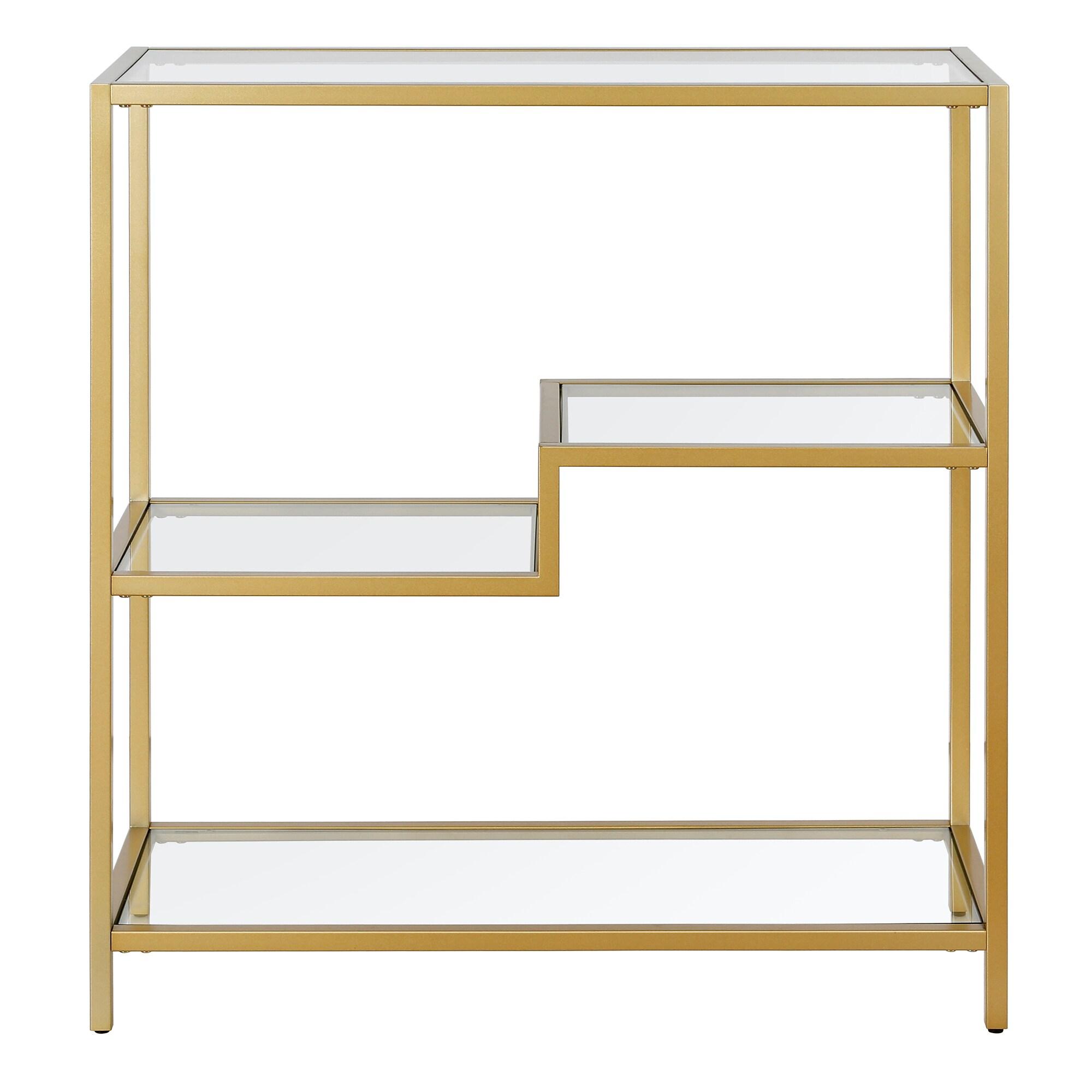 Evelyn&Zoe Johann 36" Tall Rectangular Bookcase, Gold