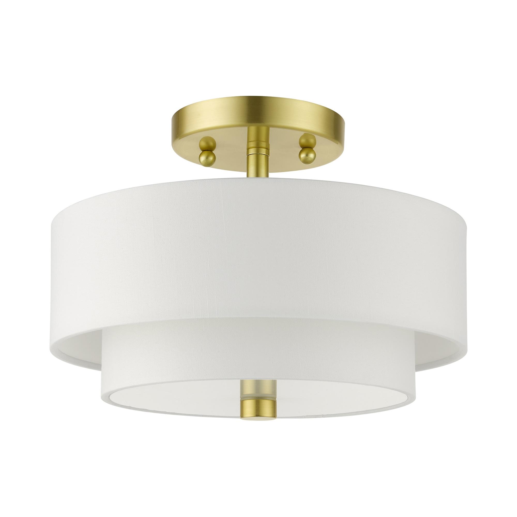 Livex Lighting Meridian 2 - Light Semi-Flush Mount in  Satin Brass