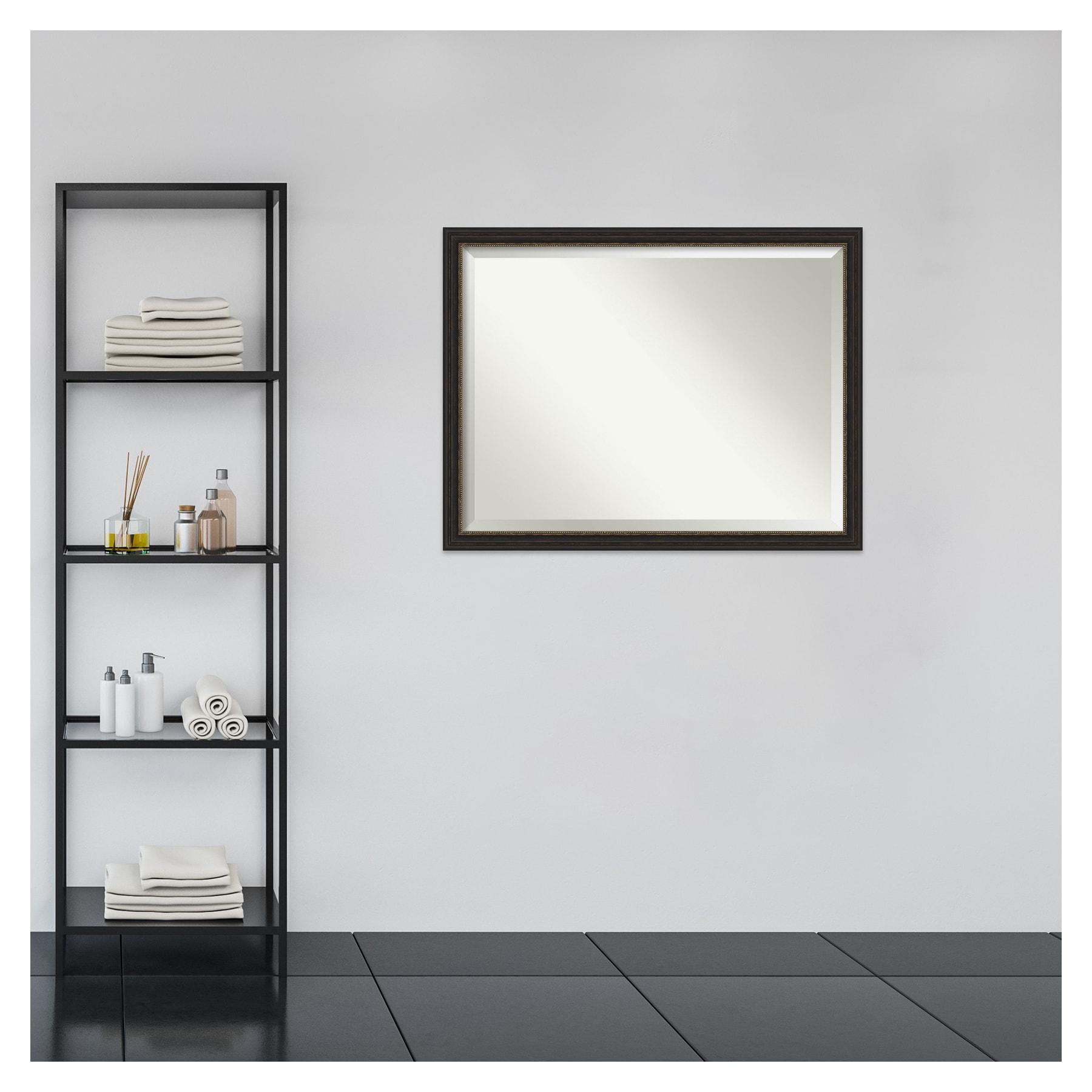 Amanti Art Accent 43.5-Inches x 33.5-Inches Framed Rectangle Bathroom Vanity Mirror ( Burnished Bronze )