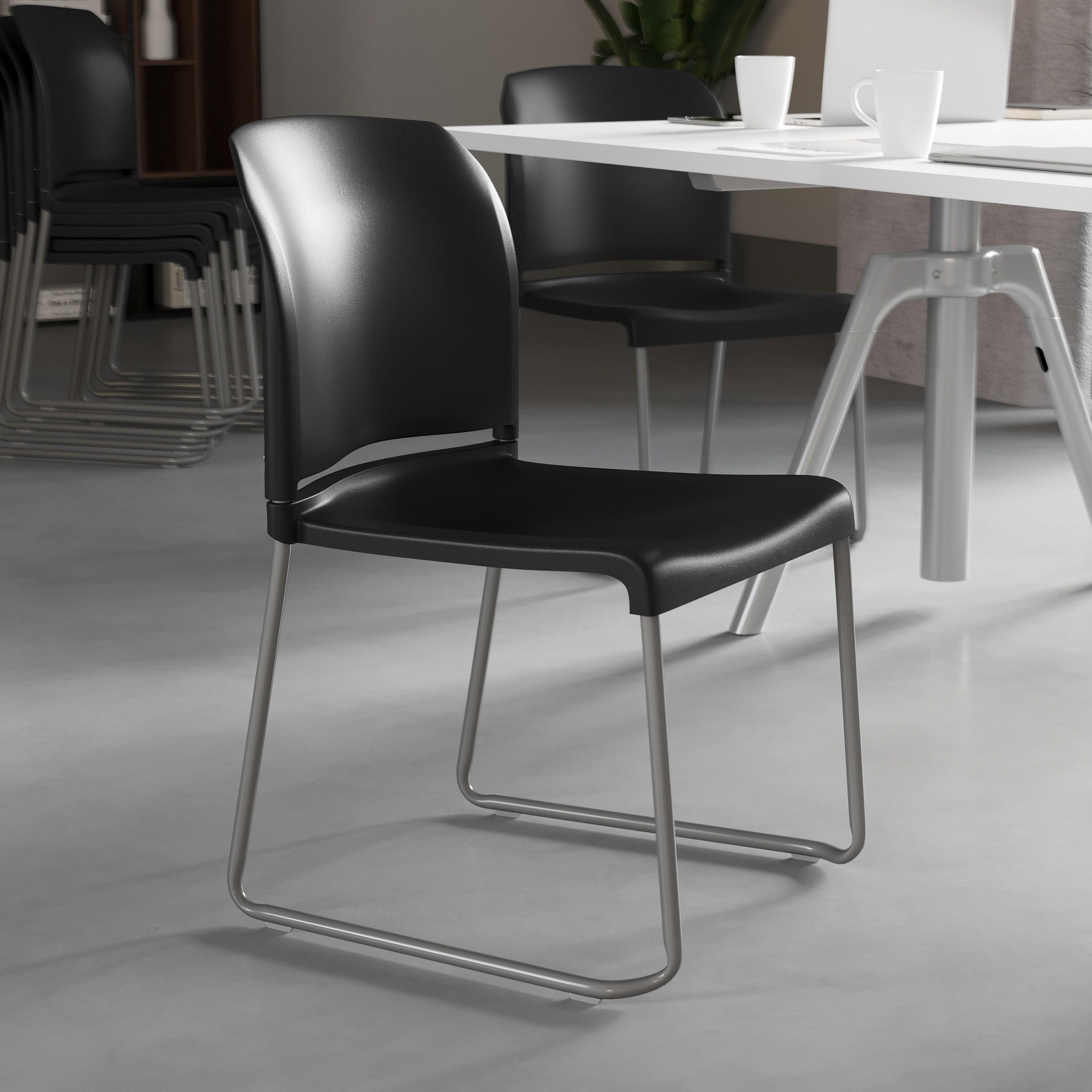Flash Furniture Brielle Contoured Sled Base Stackable Waiting Room Chairs (Set of 5)
