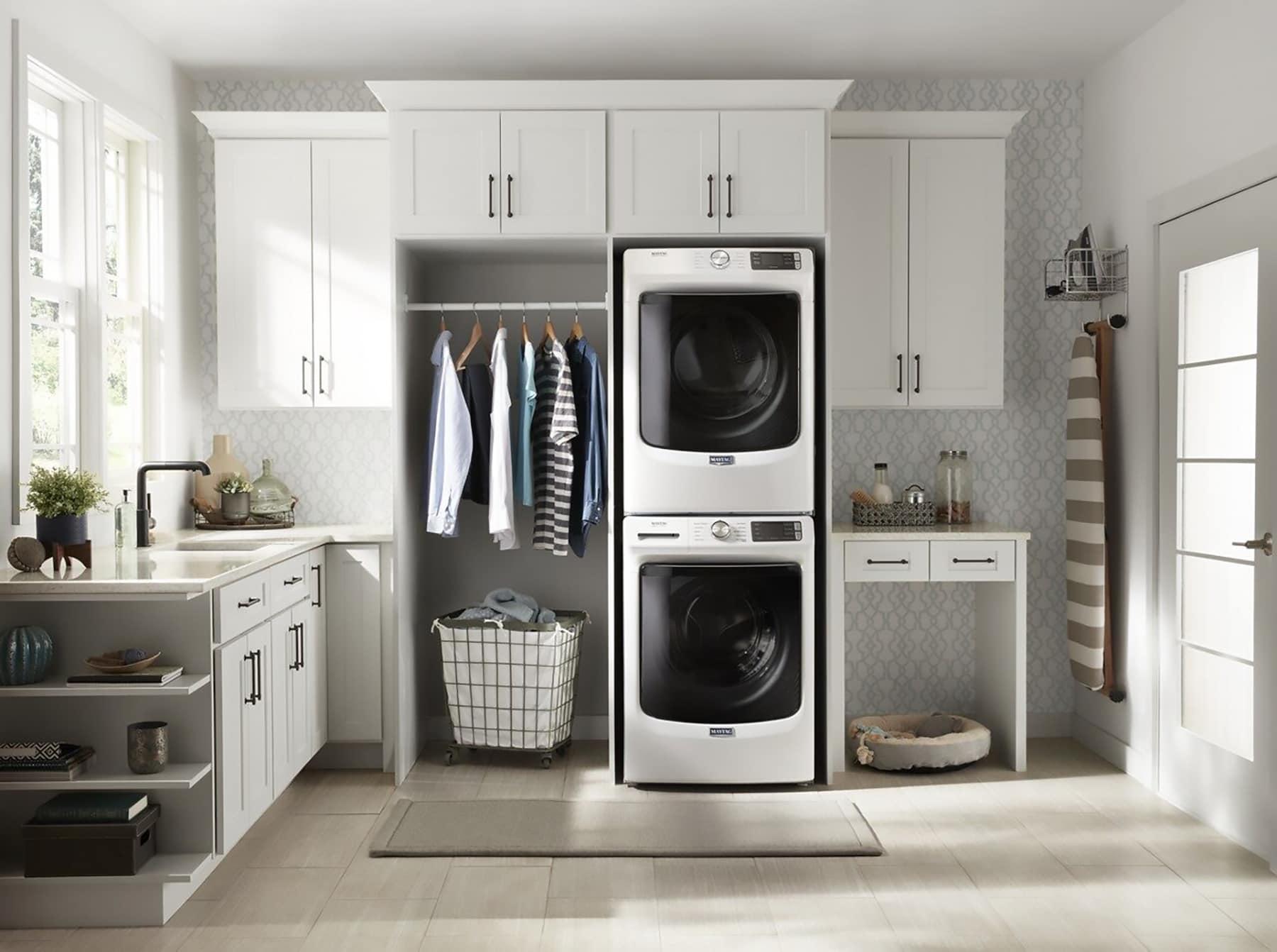 Maytag MED5630HW 7.3 Cu. Ft. White Front Load Electric Dryer with Extra Power and Quick Dry Cycle