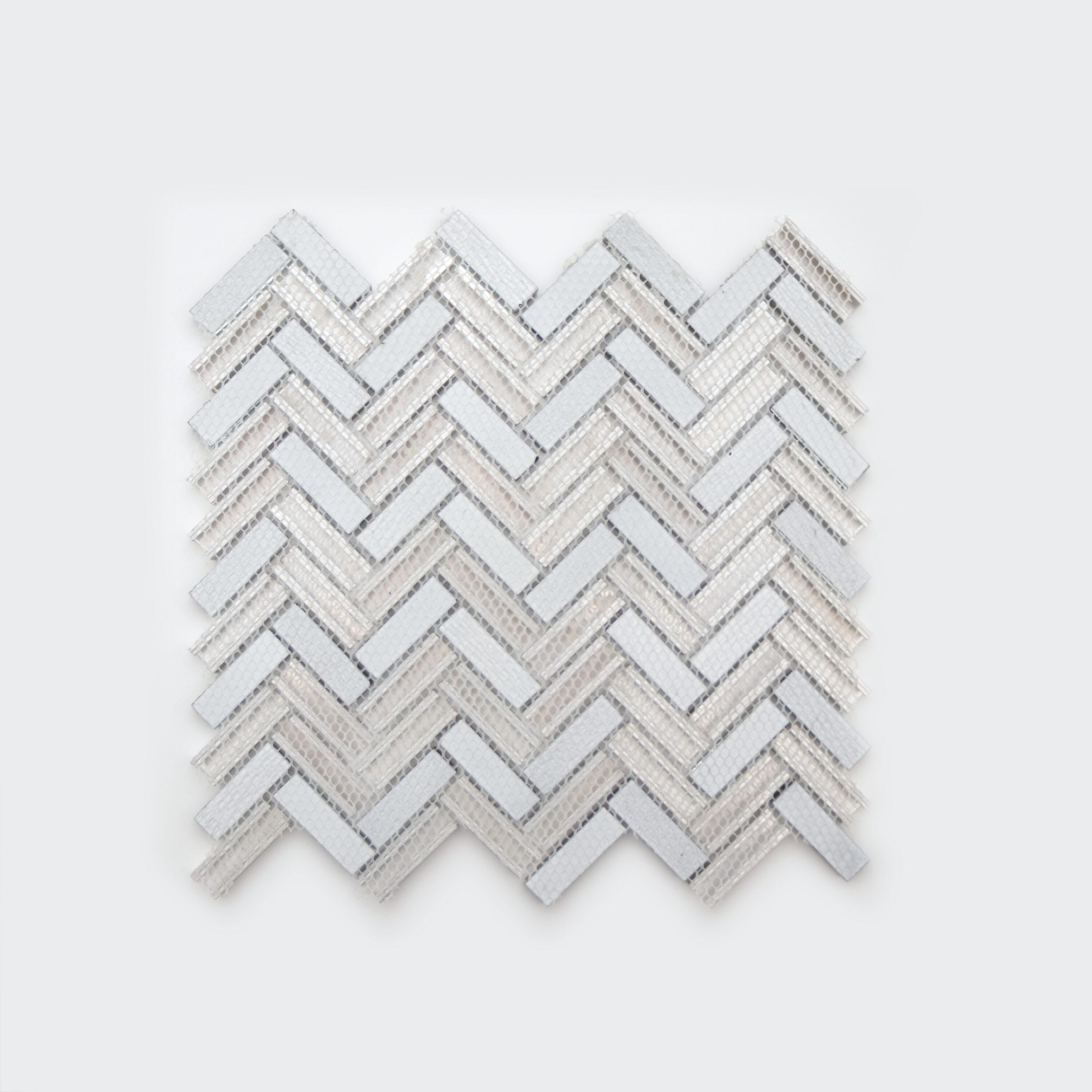 Twilight Series 0.5" x 2" Straight Edge Metal and Glass Mosaic Tile
