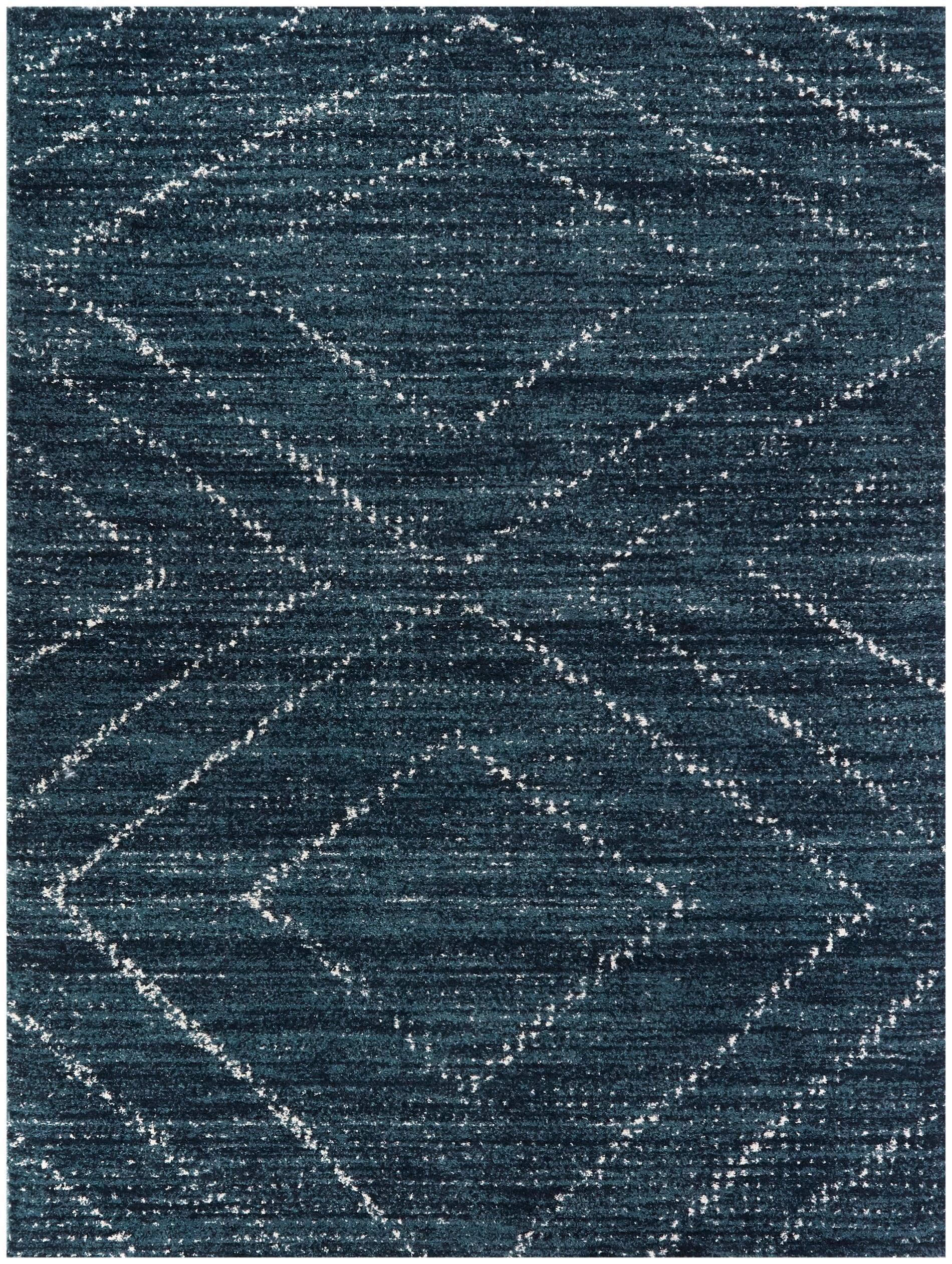 6'7"x9' Sienna Transitional Geometric Rug Dark Blue: 6x9 Indoor Area, Fade & Stain-Resistant, Low Pile - Balta Rugs