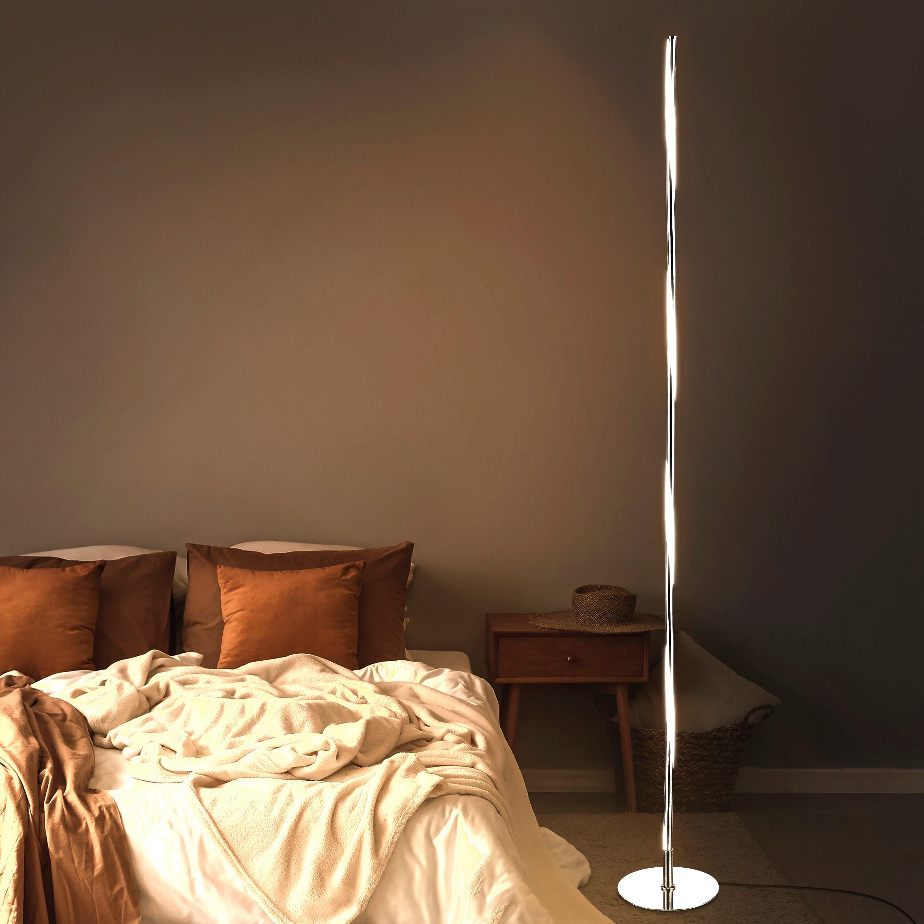 Tall Chrome LED Integrated Arc Floor Lamp