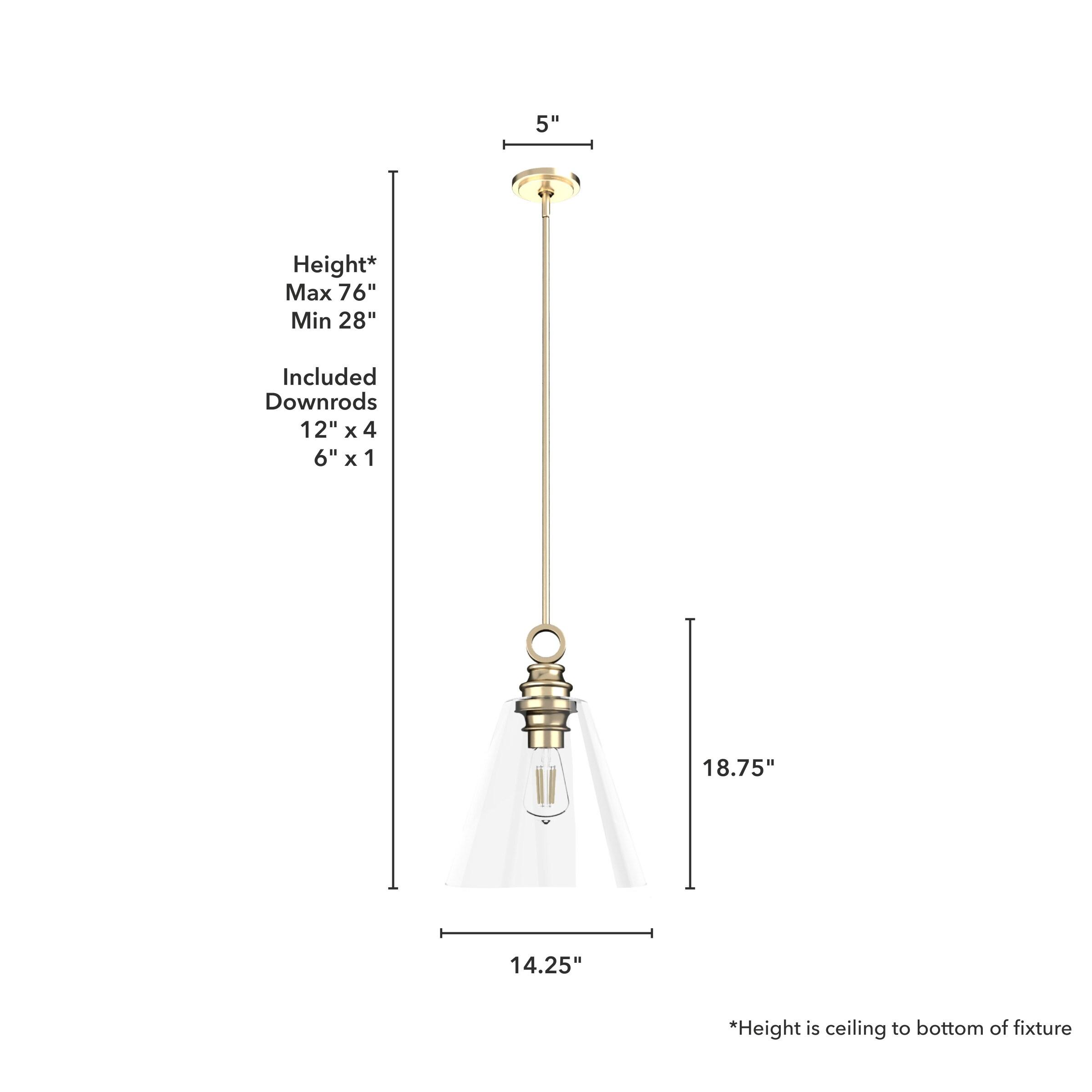 Hunter Fan Klein 1 Light Glass Cone Pendant