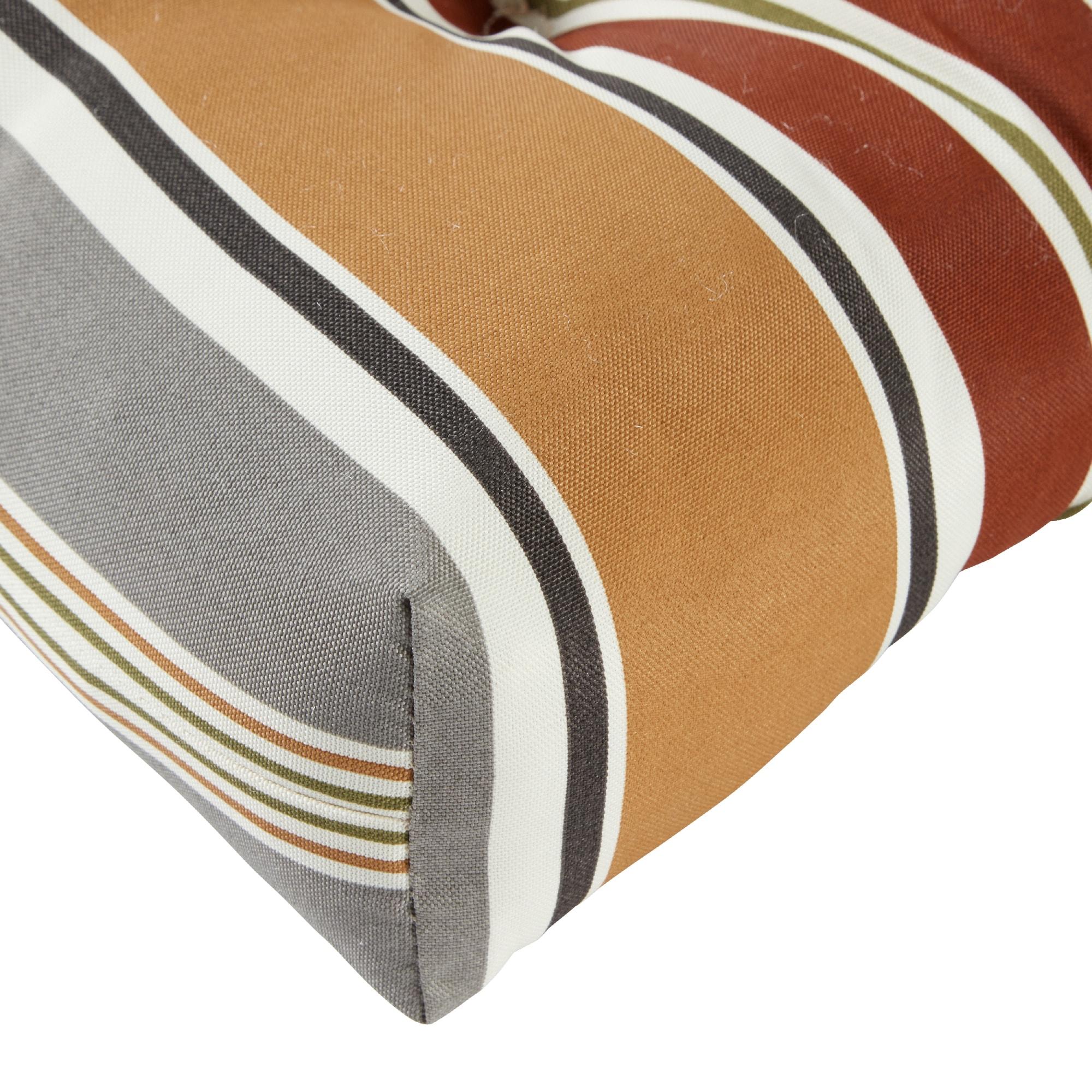 Greendale Home Fashions Brick Stripe 51 x 18 in. Outdoor Reversible Tufted Bench Cushion