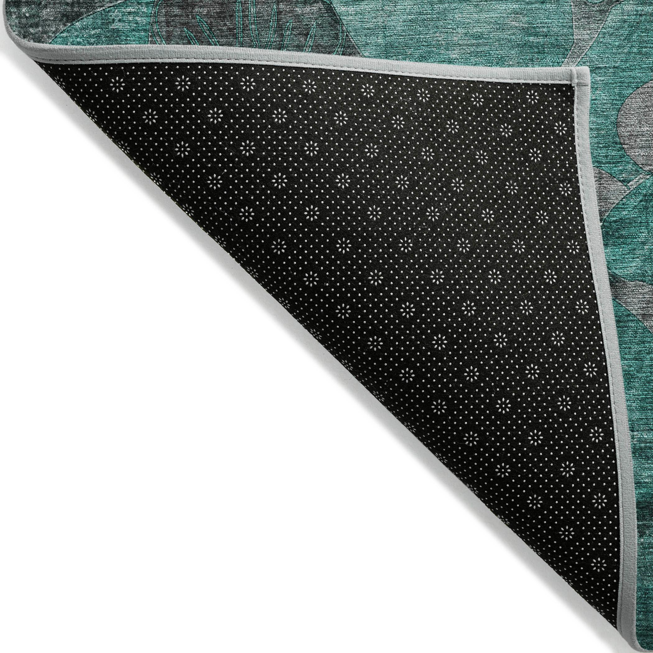 Addison Rugs Chantille Indoor/Outdoor Transitional Floral Teal Washable Rectangle Rug, 10' x 14'