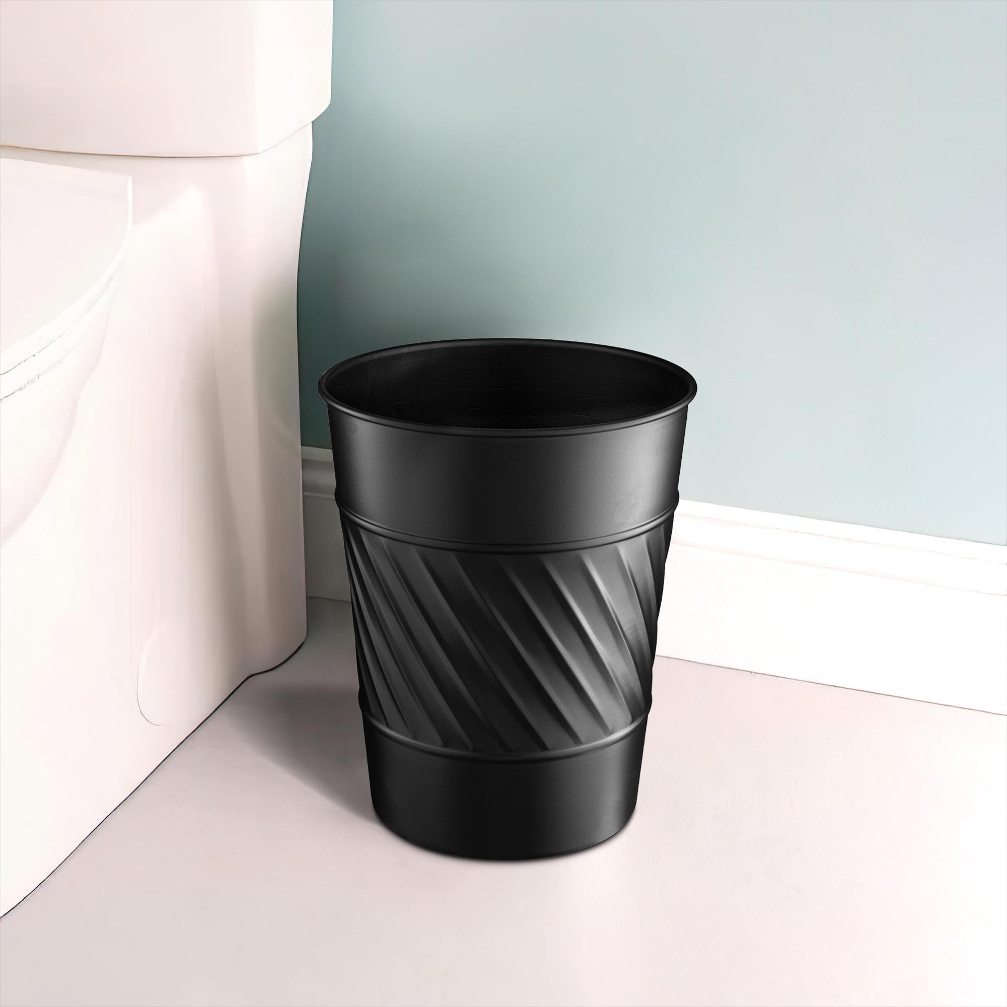 Monarch Abode Geometric Embossed Metal 1.7 Gallon Waste Basket