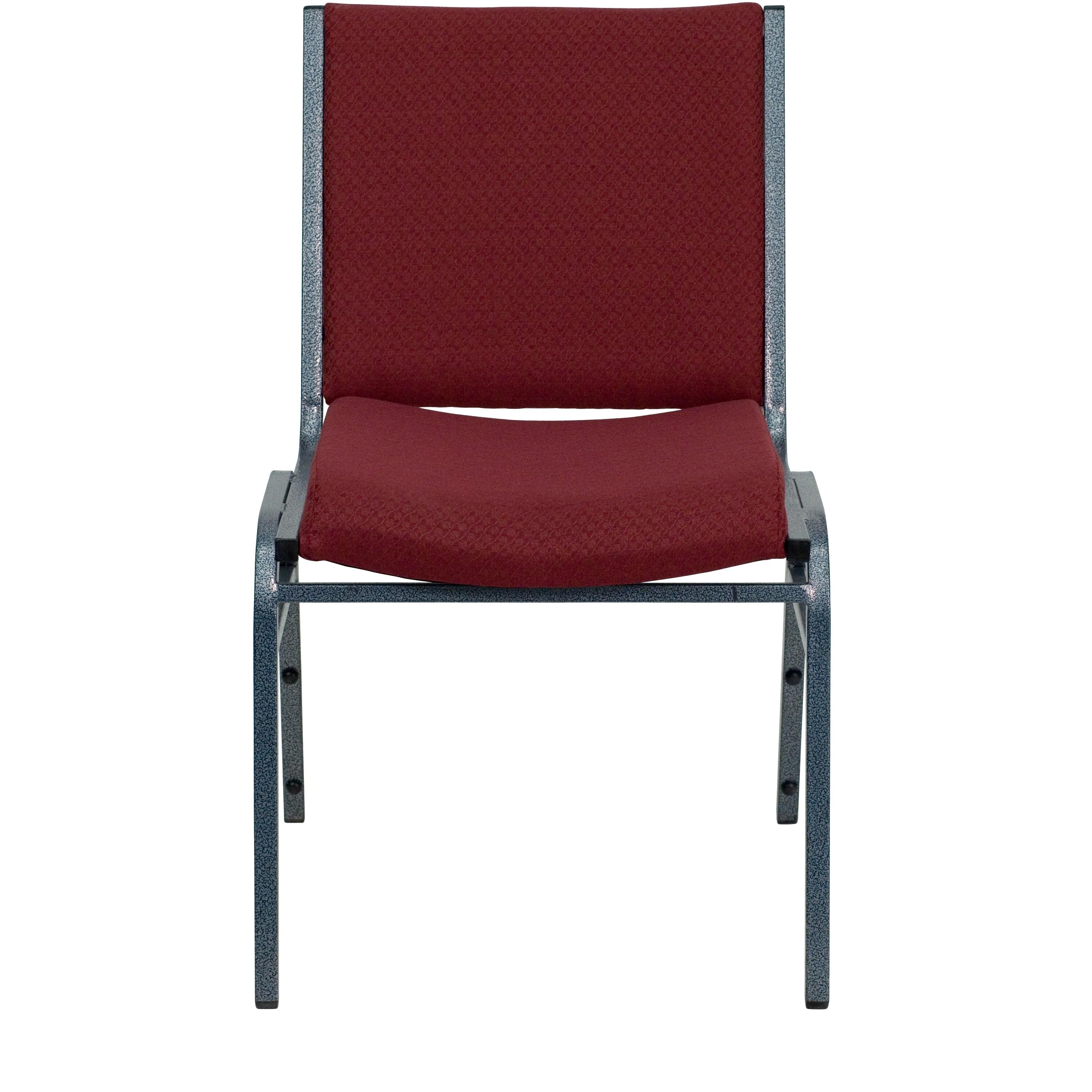 Flash Furniture HERCULES Series Heavy Duty Burgundy Patterned Fabric Stack Chair