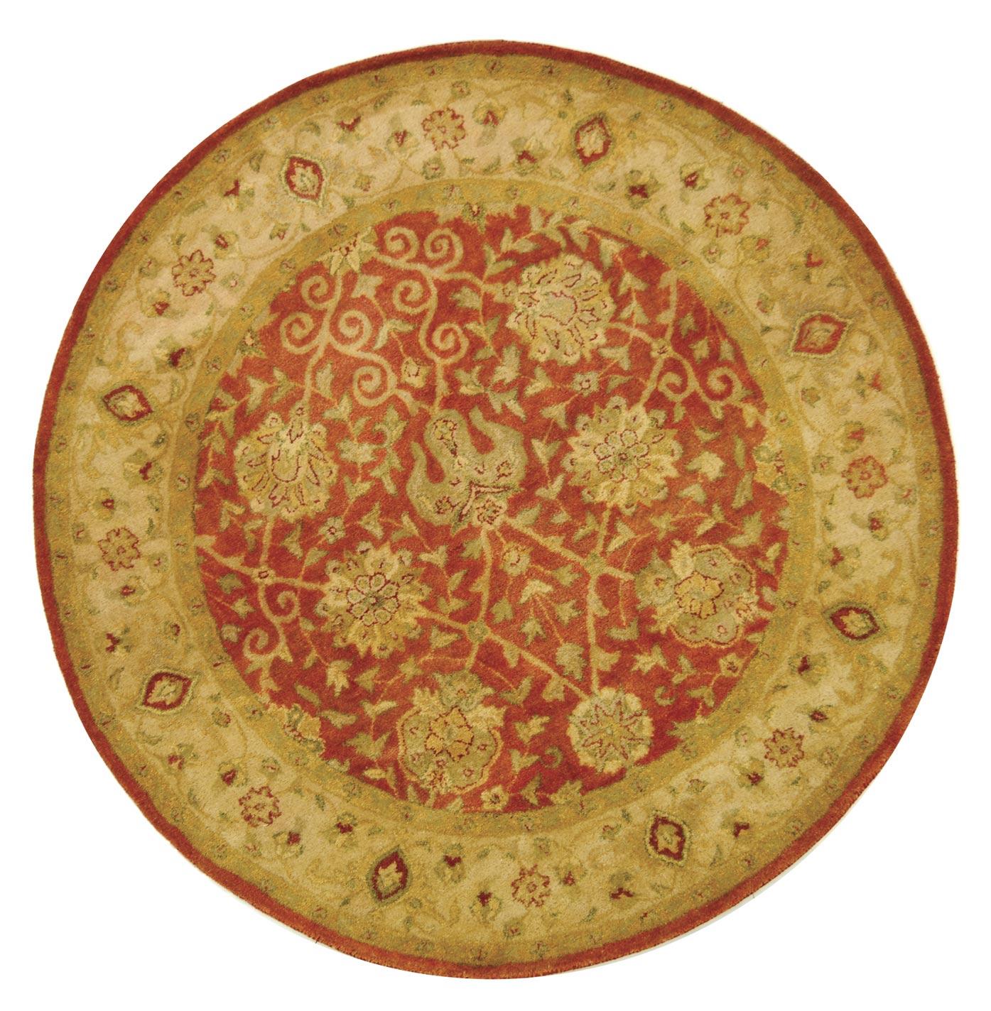 Antiquity AT21 Hand Tufted Indoor Area Rug - Rust - 8' Round - Safavieh