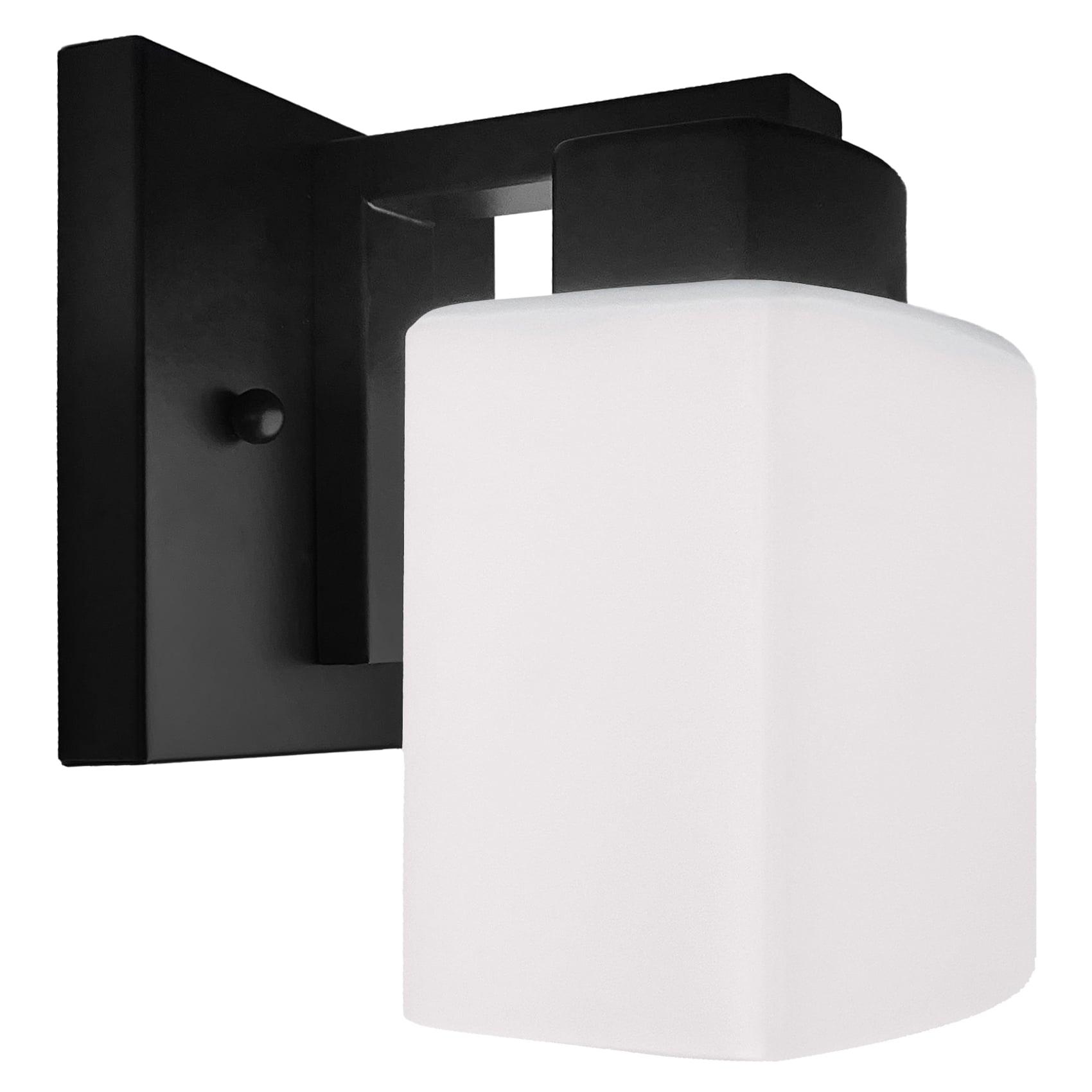 Design House 589481 Dove Creek Wall Light Sconce with Frosted Glass for Hallway, Bathroom, Foyer, Bedroom, Black