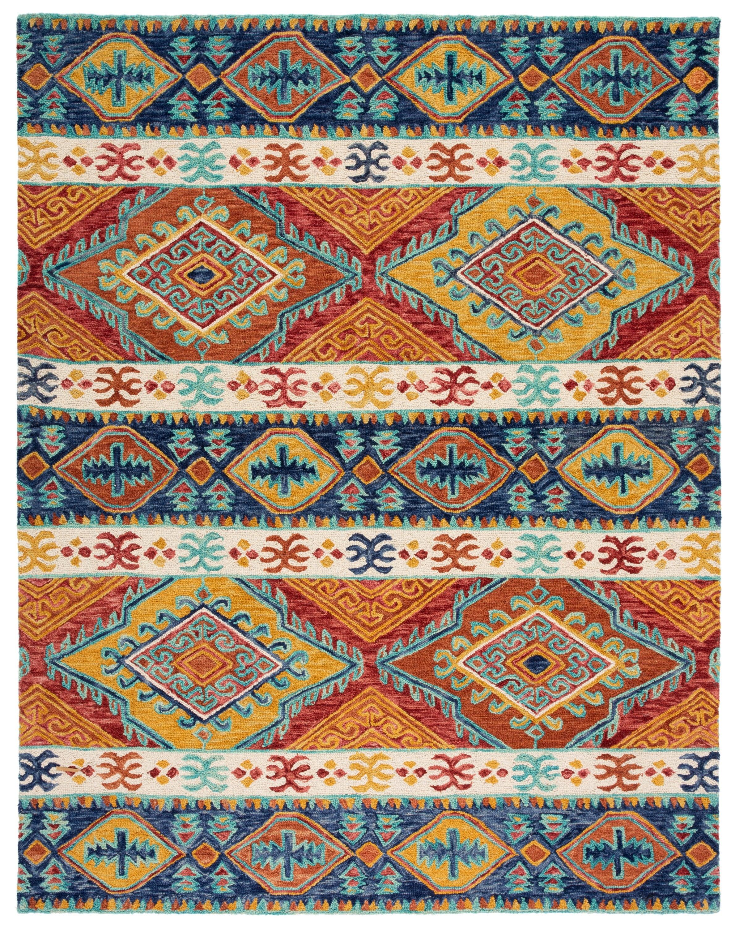 Aspen APN502 Hand Tufted Indoor Area Rug - Navy/Ivory - 9'x12' - Safavieh