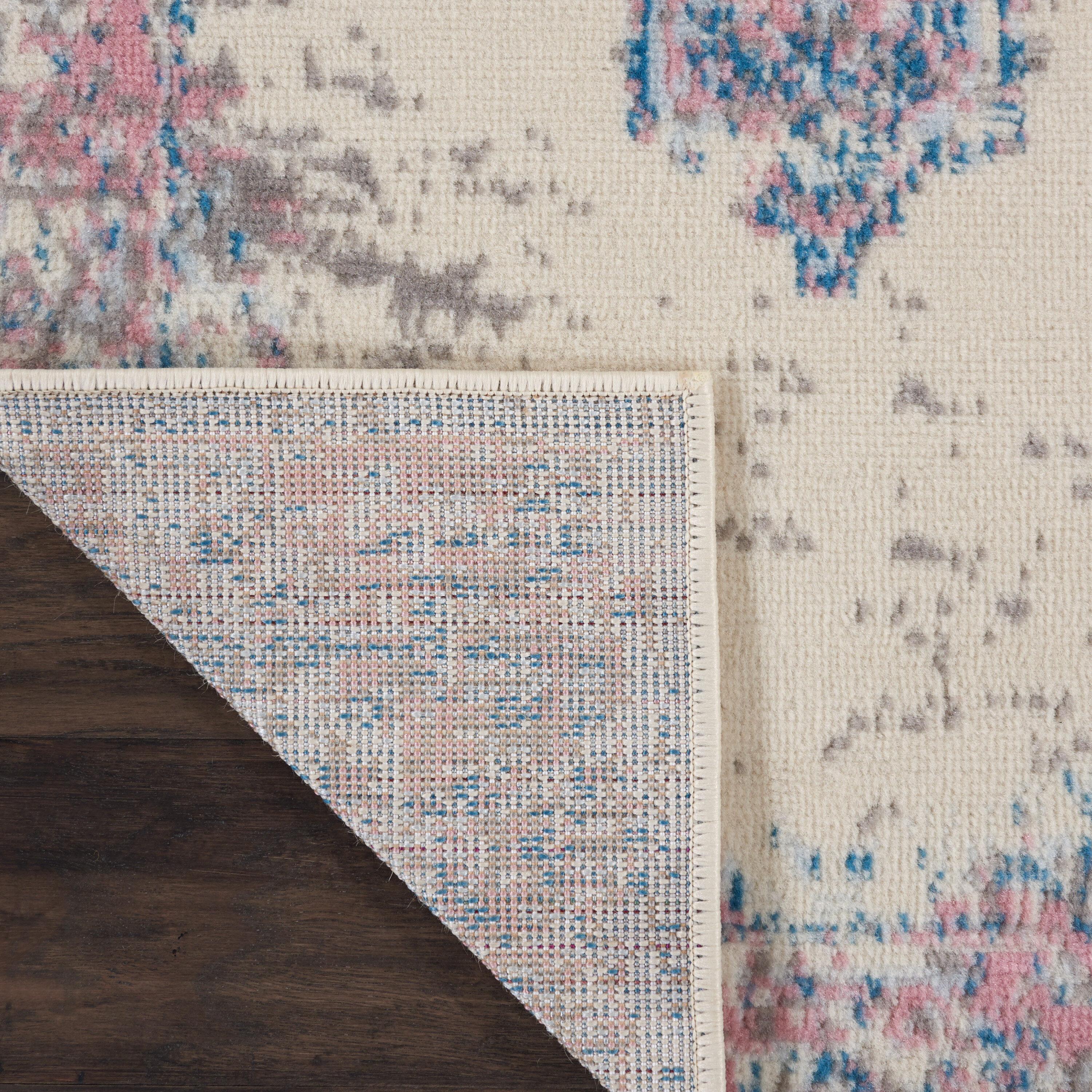 Nourison Grafix GRF14 Ivory/Pink Area Rug 2'3" x 7'6"