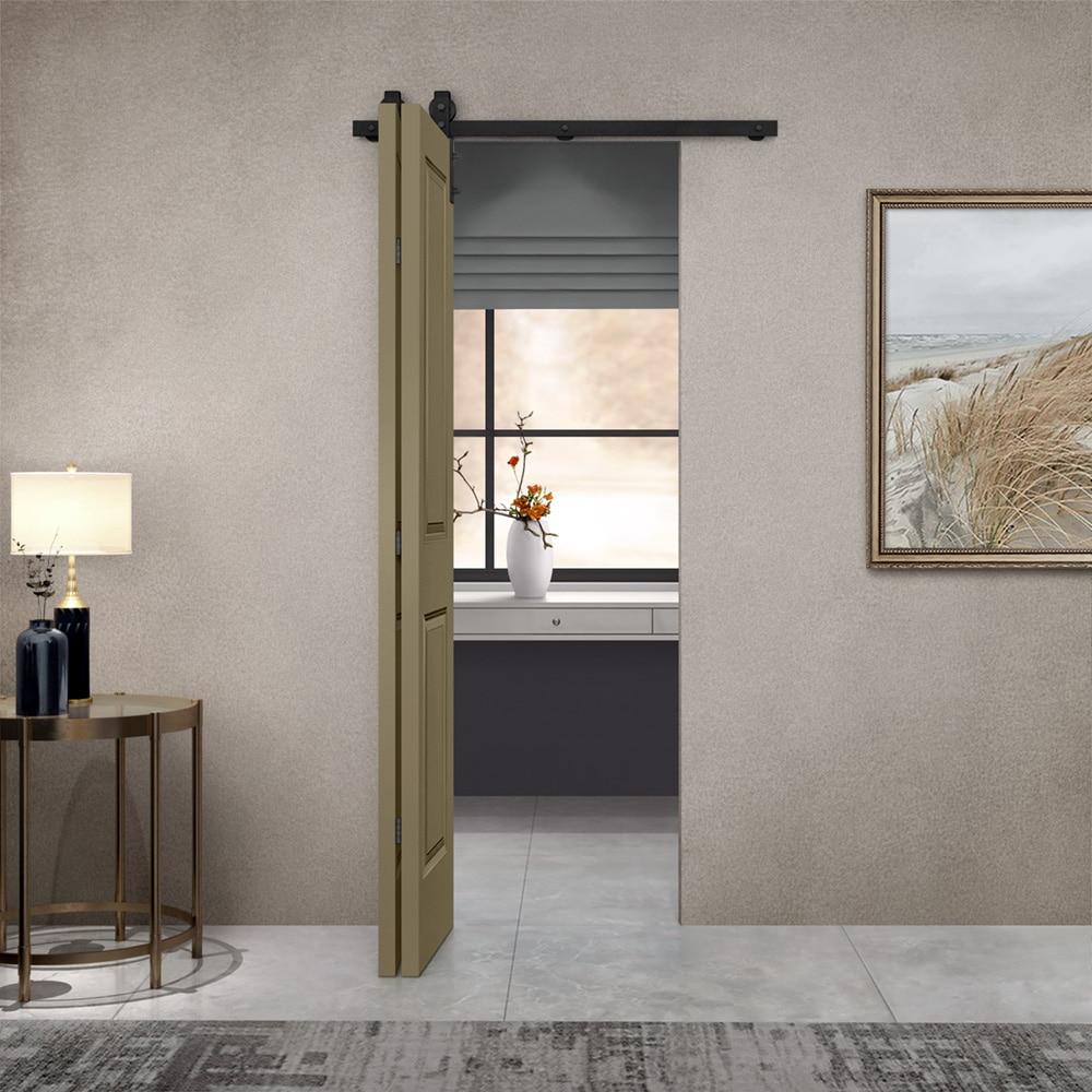 Calhome Paneled MDF Composite Bifold Barn Door with Installation Hardware Kit