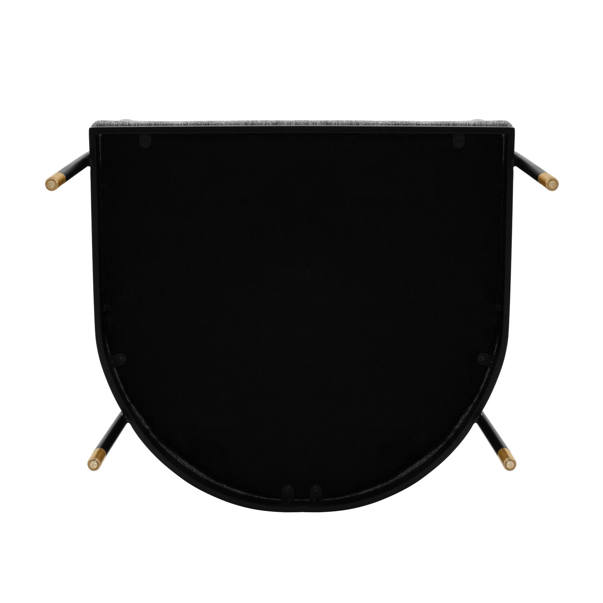 Lia Modern Boucle Upholstered Dining Armchair Gray - Manhattan Comfort: Brushed Gold Accents, No Assembly Required