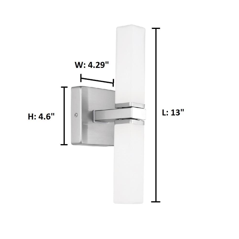 Eglo Lighting - Palermo - 2-Light Vanity Light - Matte Nickel - Opal Frosted