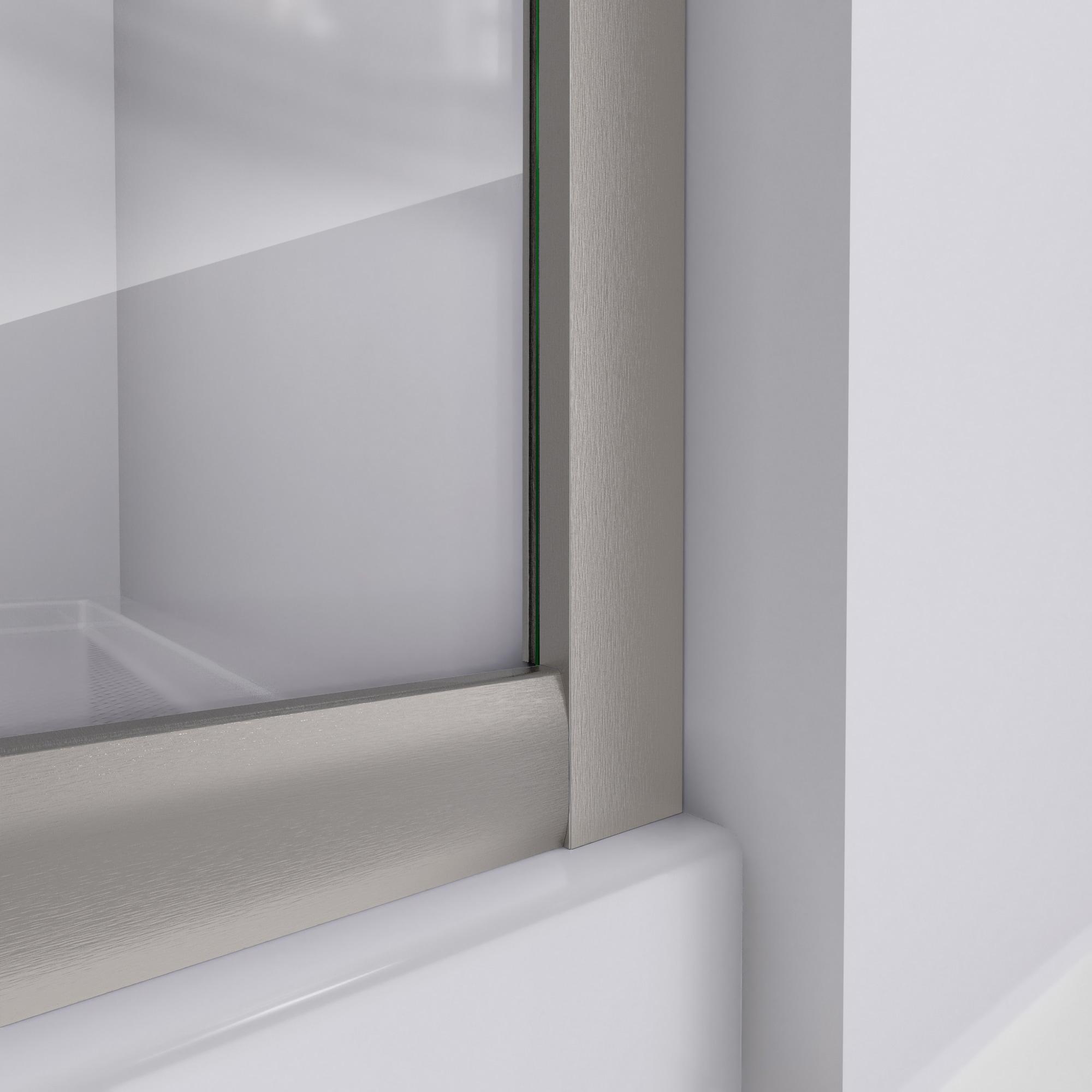Prime 33" W x 33" D x 74.75" H Semi-Frameless Round Sliding Shower Enclosure with Fixed Panel and Base Included