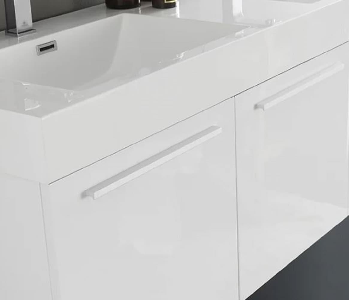 Vista 60'' Wall Mounted Modern Double Bathroom Vanity with Acrylic Vanity Top