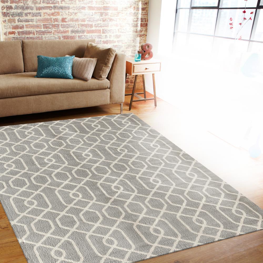 World Rug Gallery  Modern Trellis Pattern Area Rug Brown 5' x 7' 5' x 8', 6' Runner Indoor Living Room, Bedroom, Dining Room Rectangle Modern &