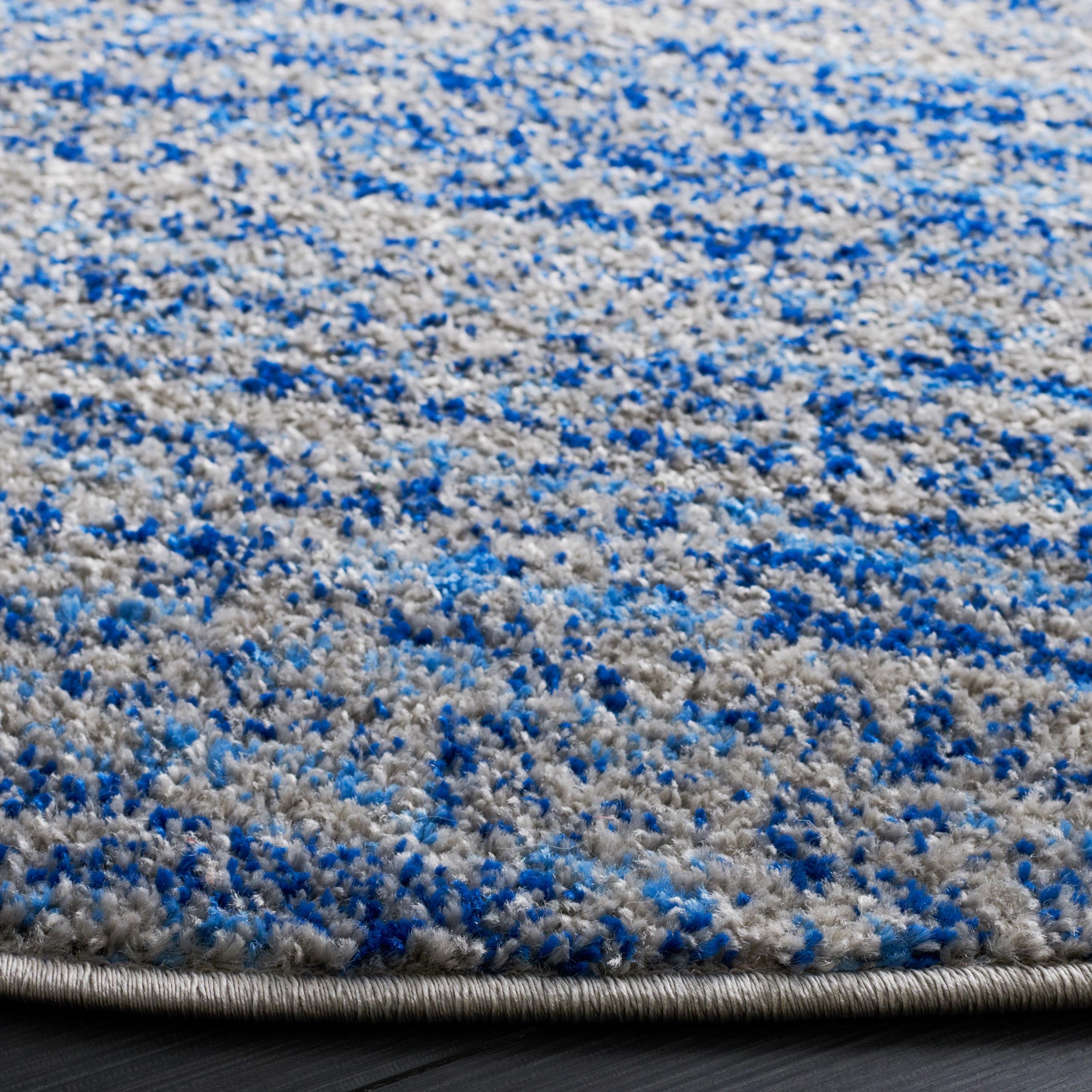 Adirondack ADR117 Machine Made Indoor Area Rug - Blue/Silver - 4' Round - Safavieh