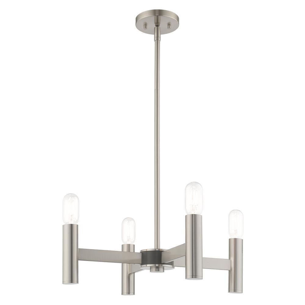 Livex Lighting Copenhagen 4 - Light Chandelier in  Brushed Nickel