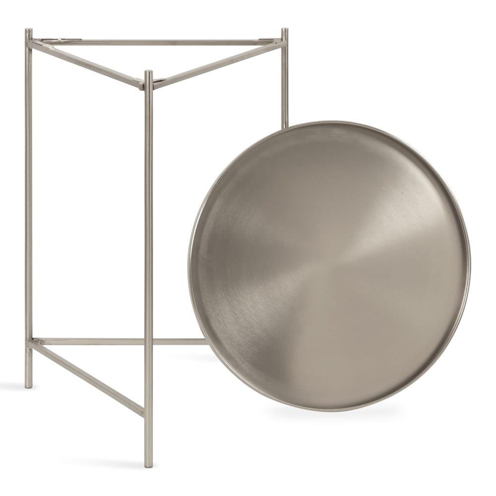 Kate and Laurel Ulani Round Metal Nesting Table, 2 Piece, Silver
