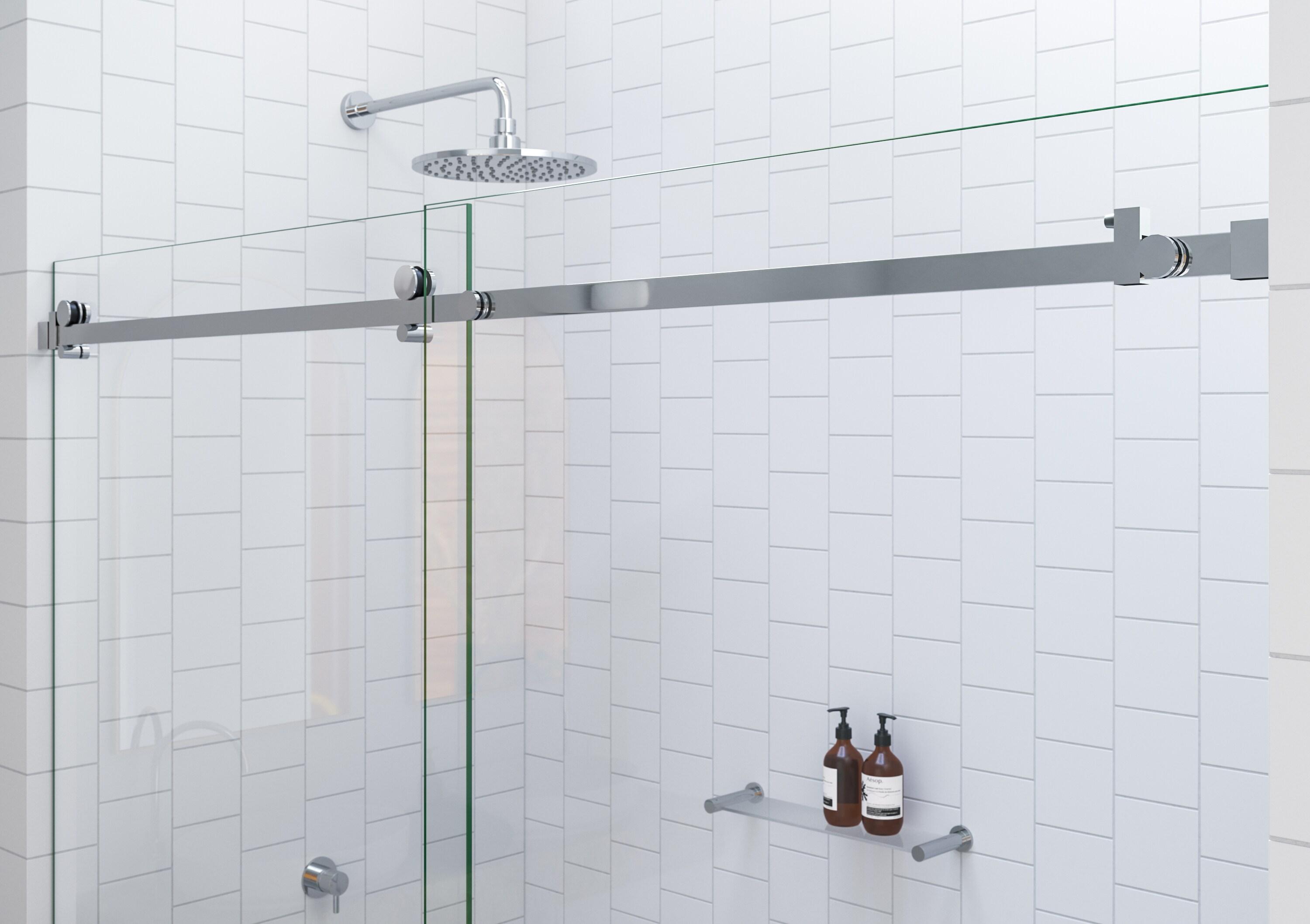 Astro 56 in. - 60 in. x 60 in. Frameless Sliding Bathtub Door