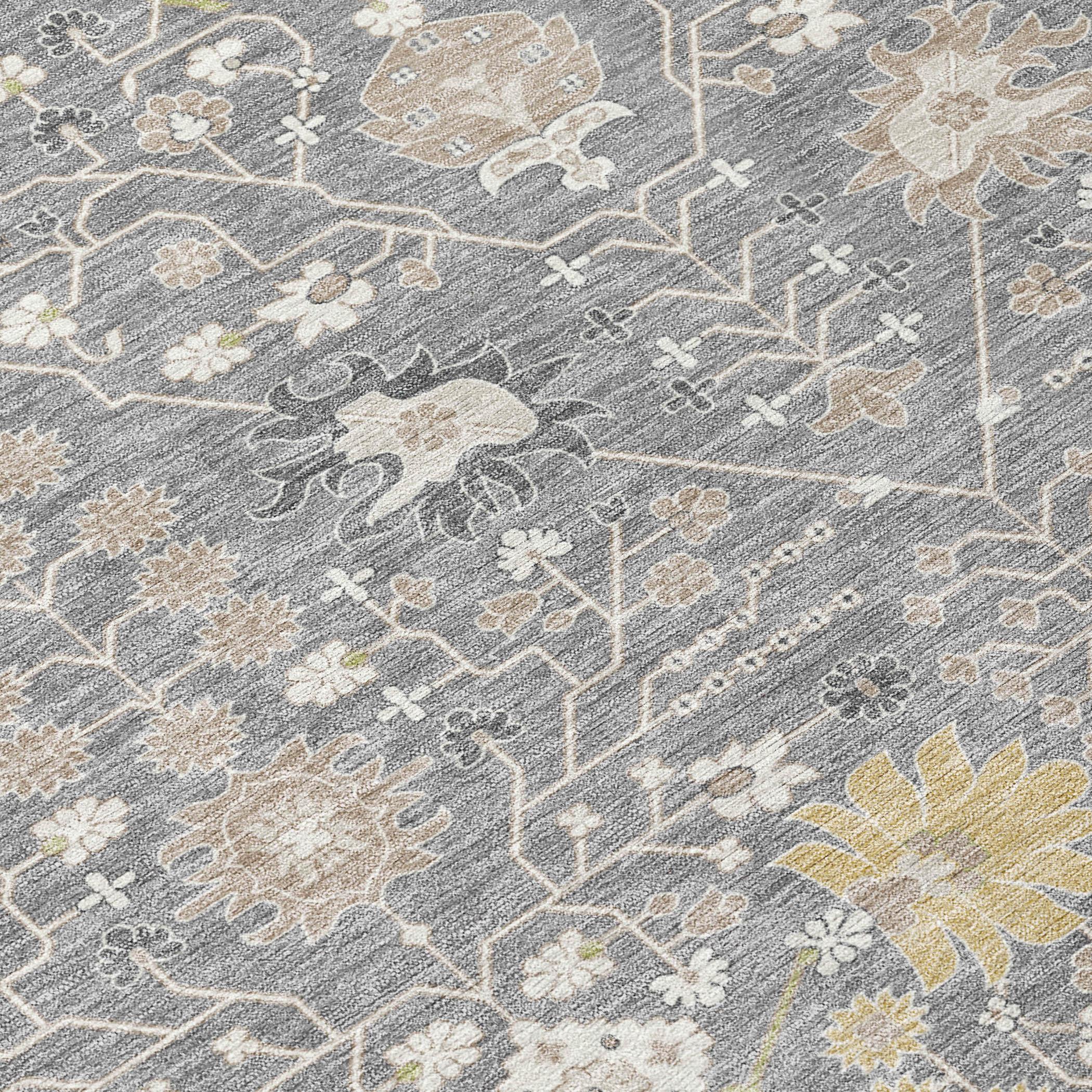 Machine Washable Indoor/Outdoor Chayden ACN1009 Gray 2'3" x 7'6" Runner Rug