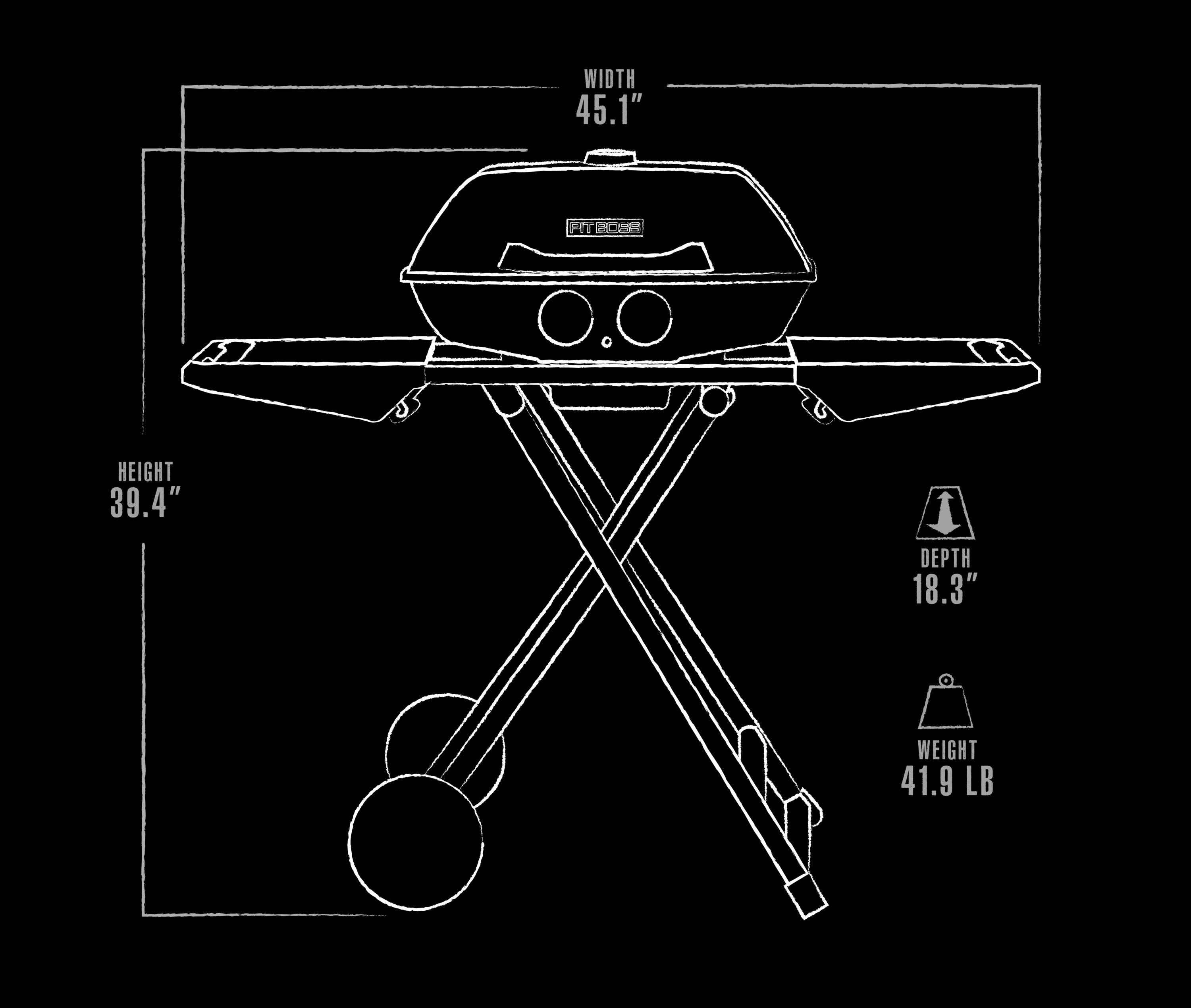 Pit Boss 2 - Burner Portable Liquid Propane 13500 BTU Gas Grill