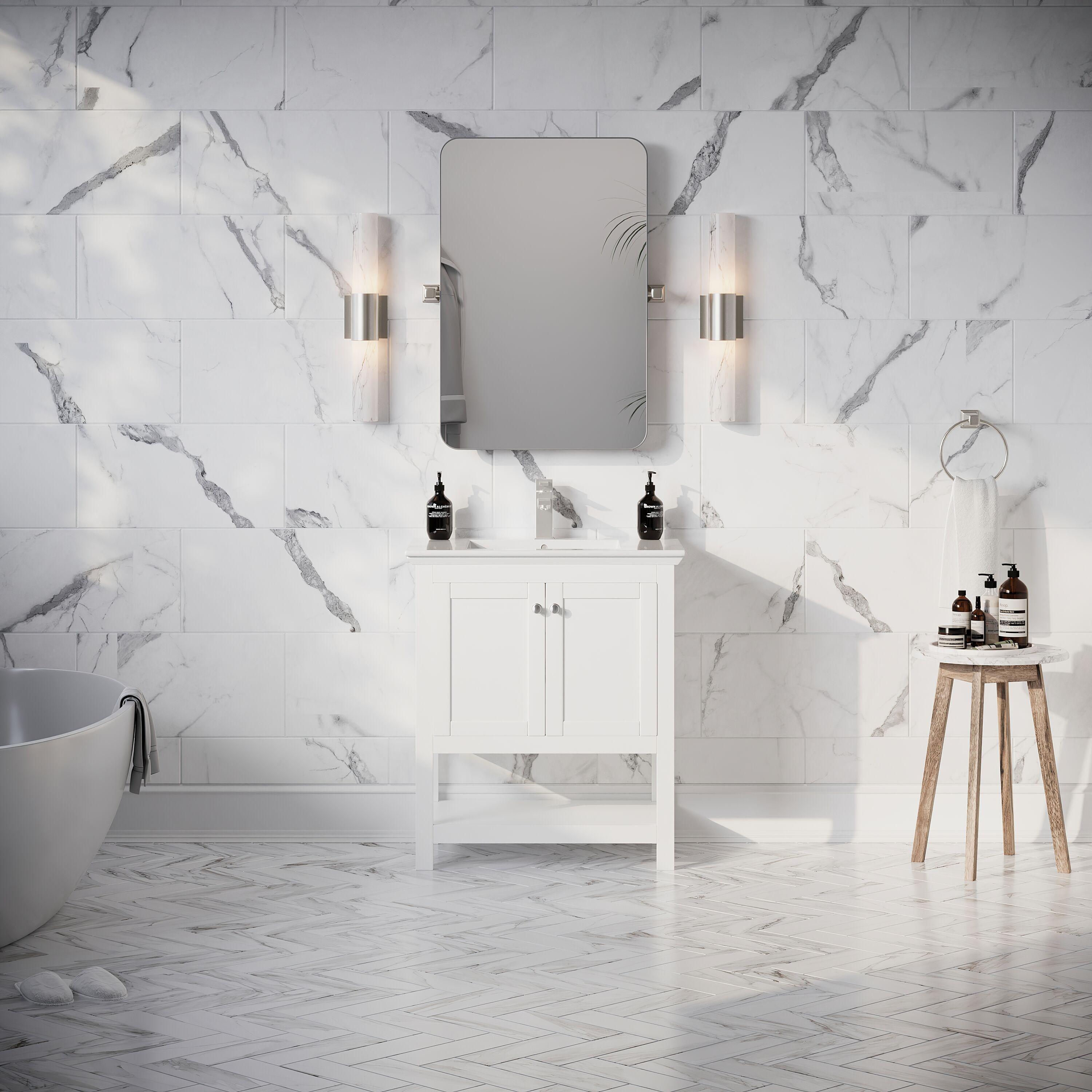 Manchester 30" Freestanding Single Sink Bathroom Vanity with Integrated Sink (Faucet Not Included)