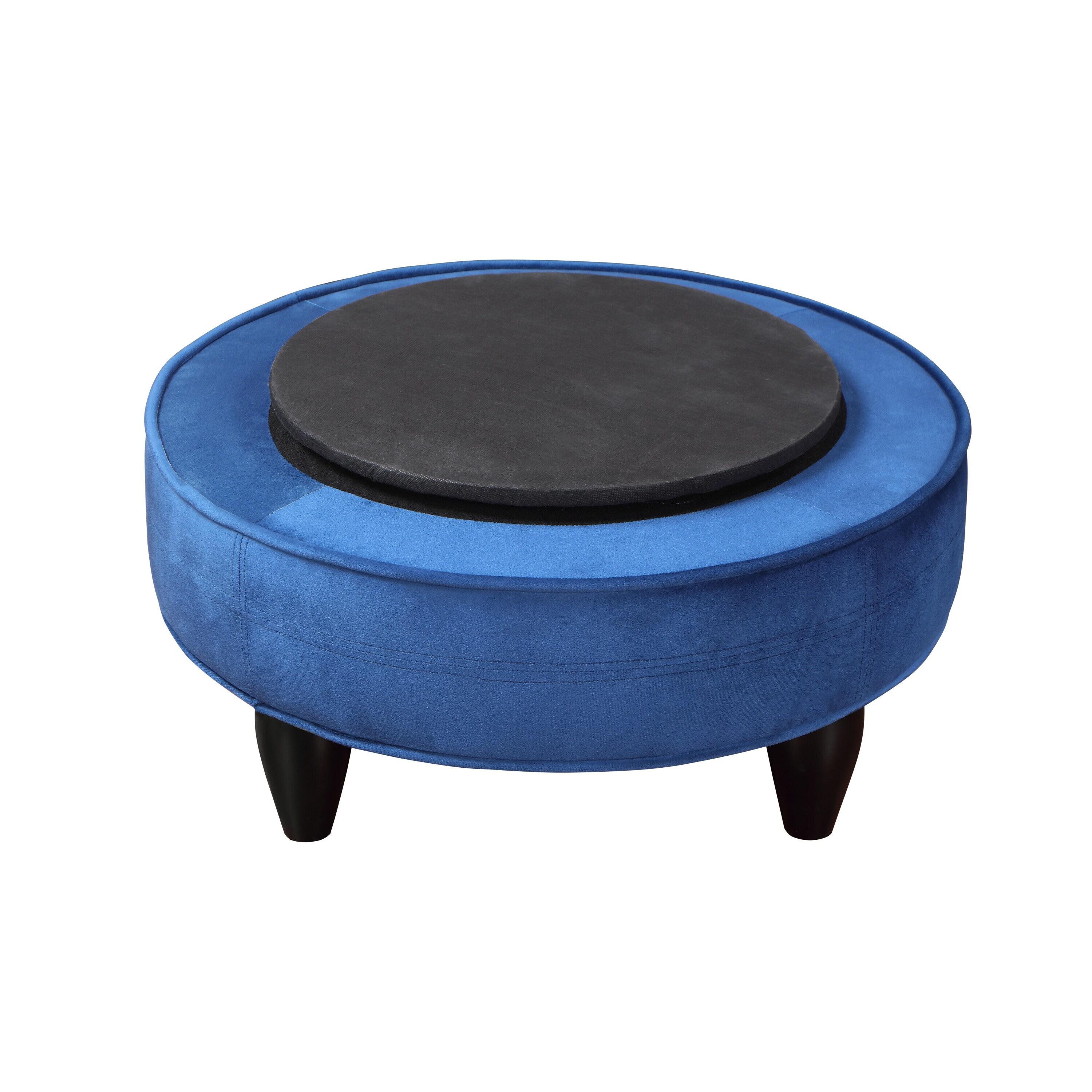 Sophia Velvet Swivel Accent Chair Blue - Steve Silver Co.: Transitional, Armless, 360° Base