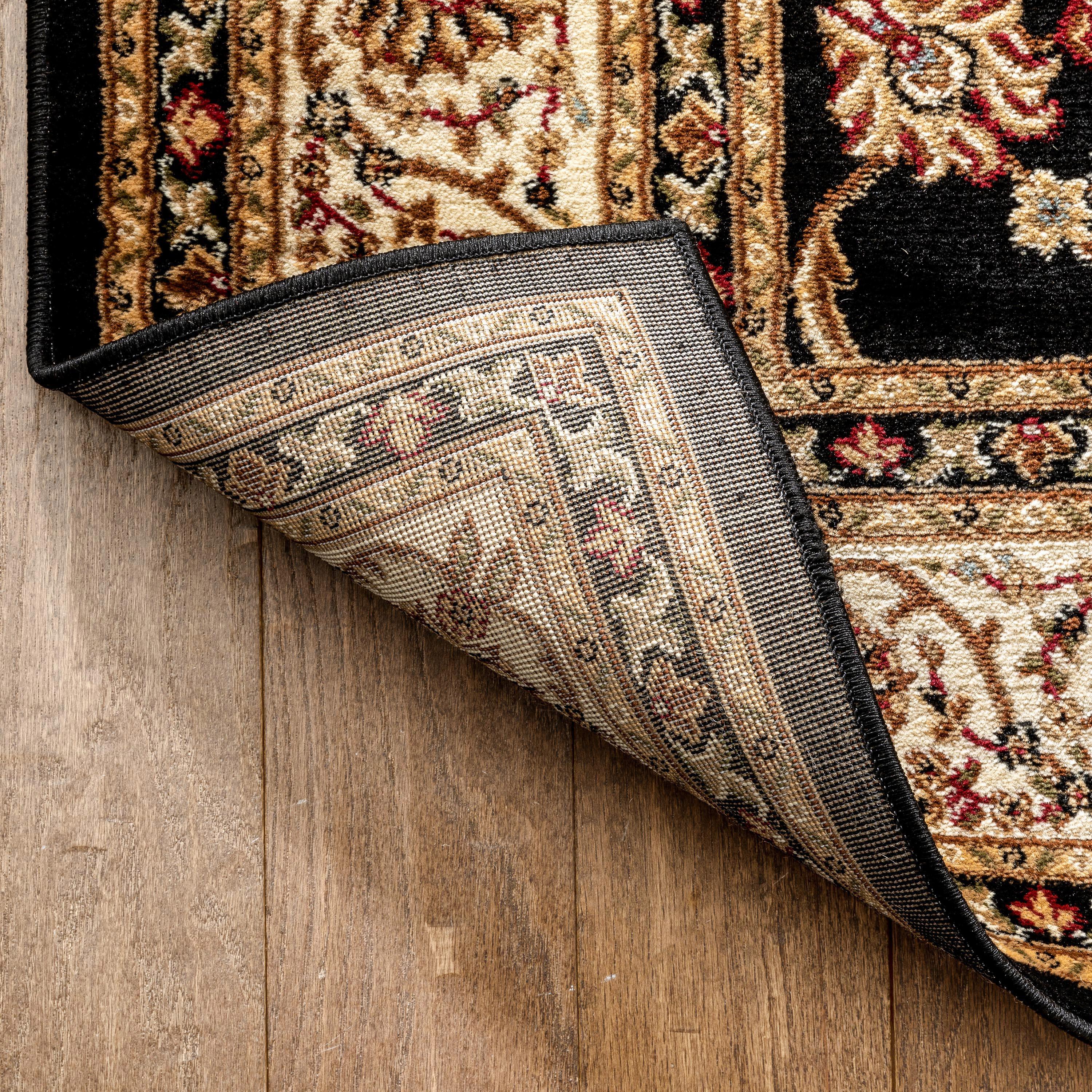 Well Woven Barclay Sarouk Traditional Oriental Panel Black 3'11" x 5'3" Area Rug