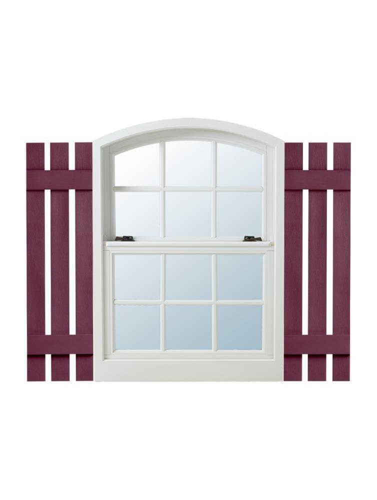 Three Board and Batten Open Vinyl Shutters Pair (Set of 2)