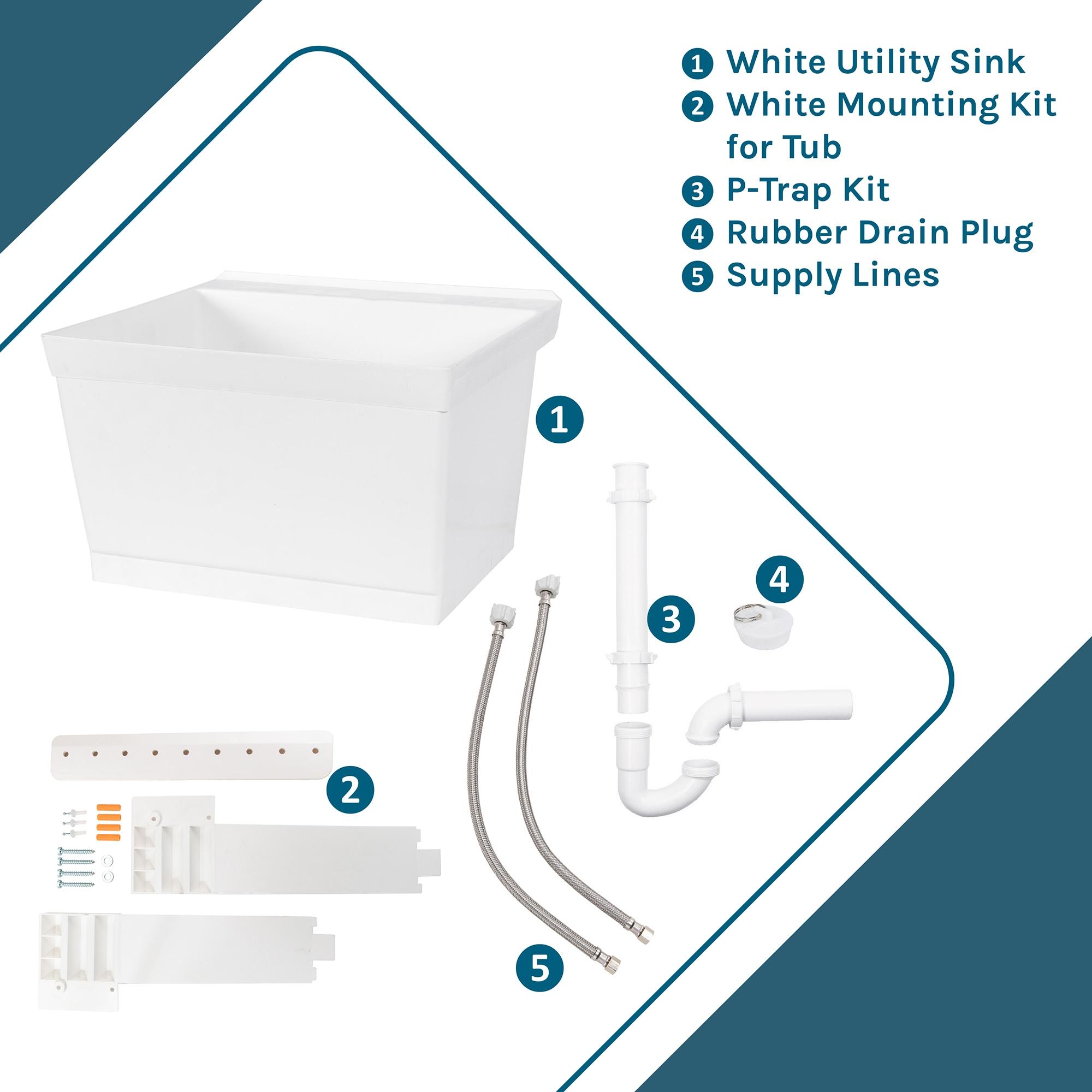 23" L x 24" W Wall Mount Laundry Sink