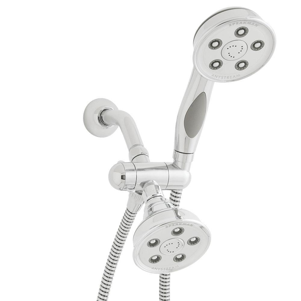 Speakman Caspian 3-Settings Polished Chrome 3.78-in Round Dual/Combo Shower Head 2.5 GPM