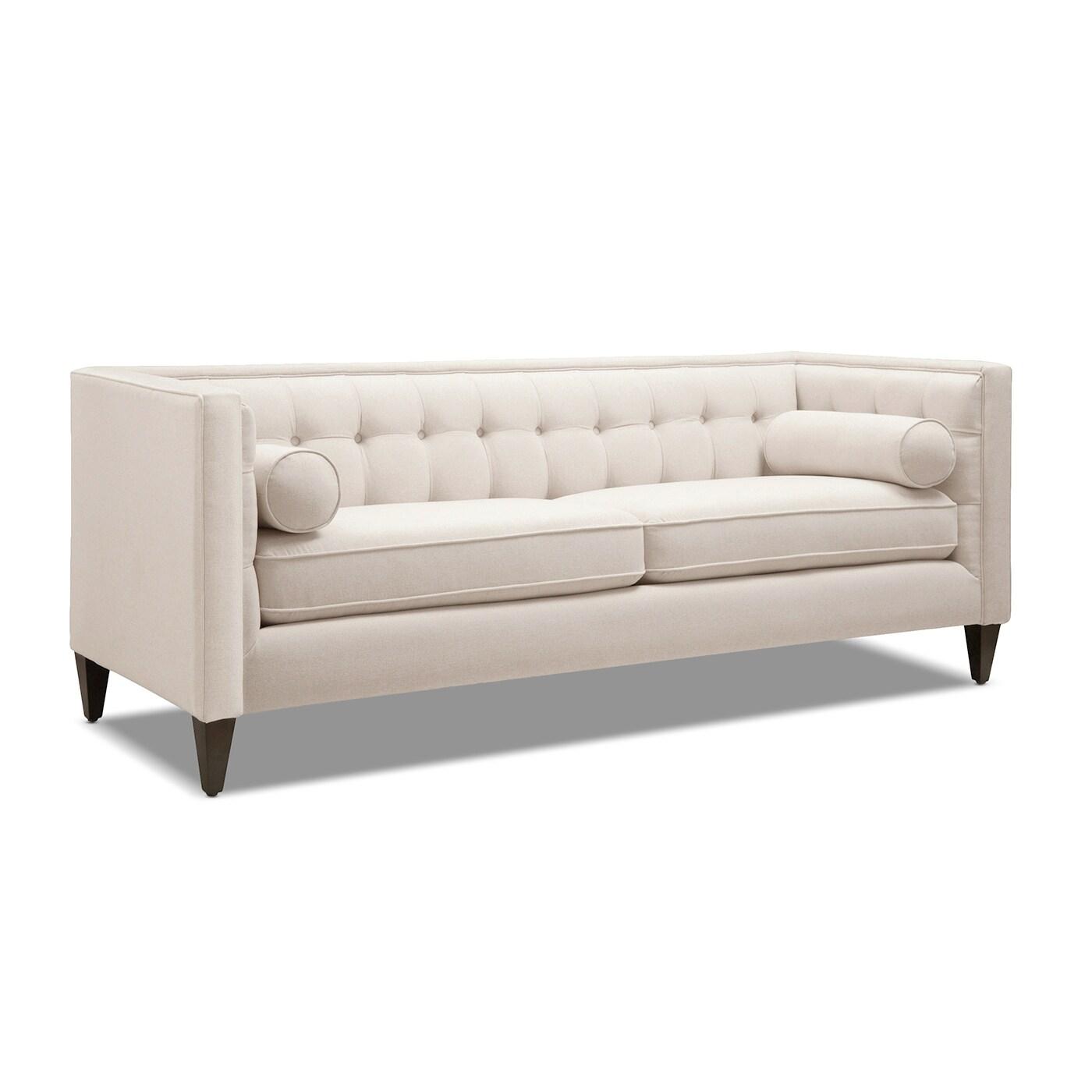 Jack 84" Tufted Tuxedo Sofa Double Cushion Sky Neutral