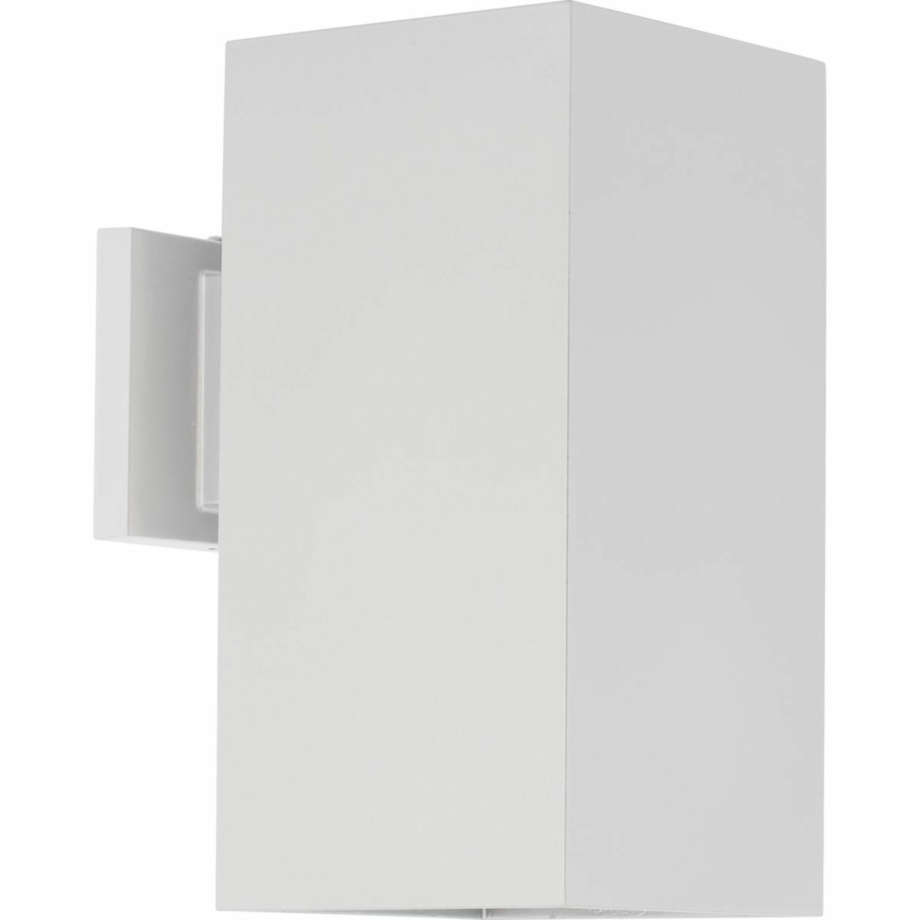 Progress Lighting, Square Collection, 1-Light Outdoor Wall Light, Antique Bronze, Material: Aluminum, Finish Color: White