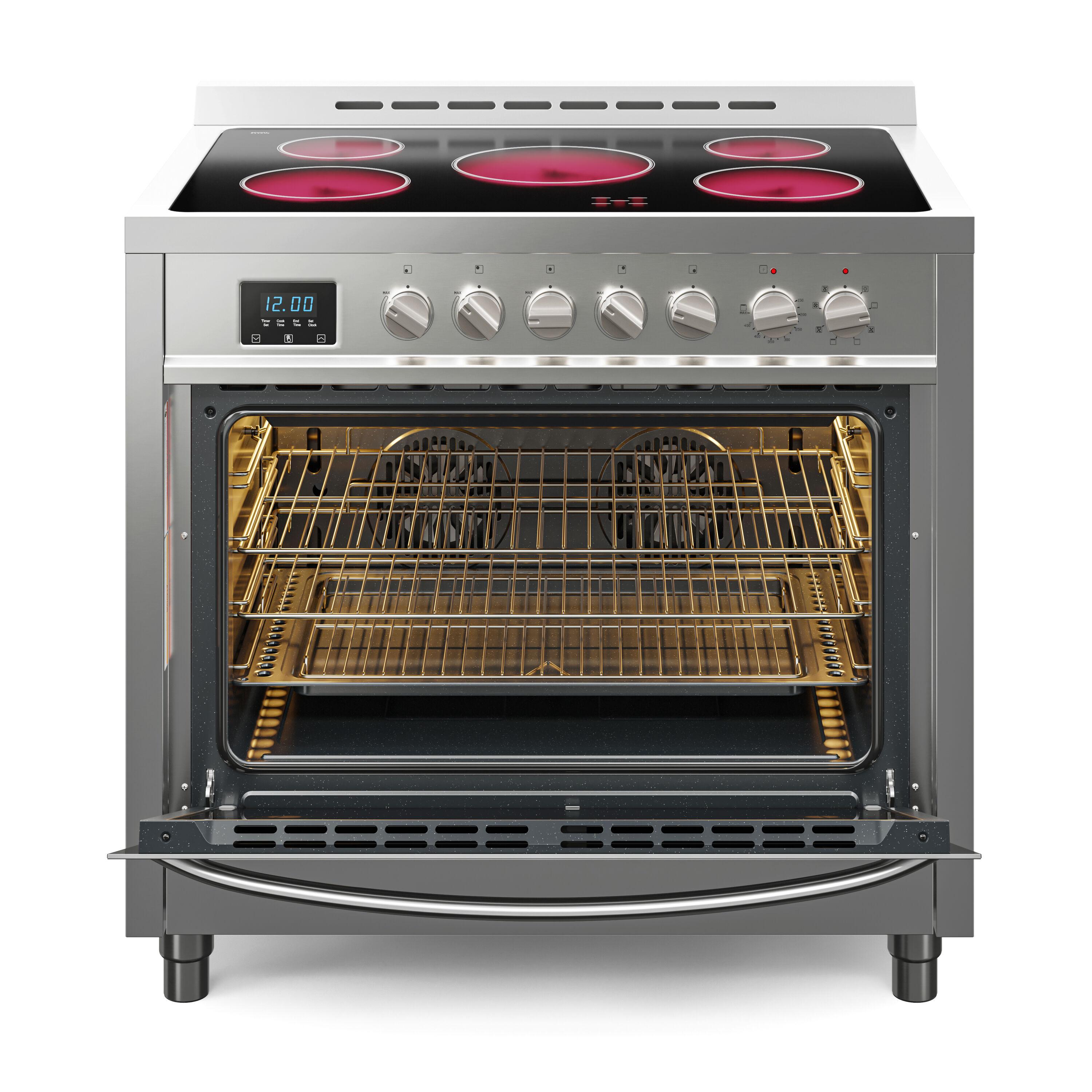 36 in. Professional Electric range Stainless Steel with Legs, 4.3 cu.ft. KM-FR36EE-SS