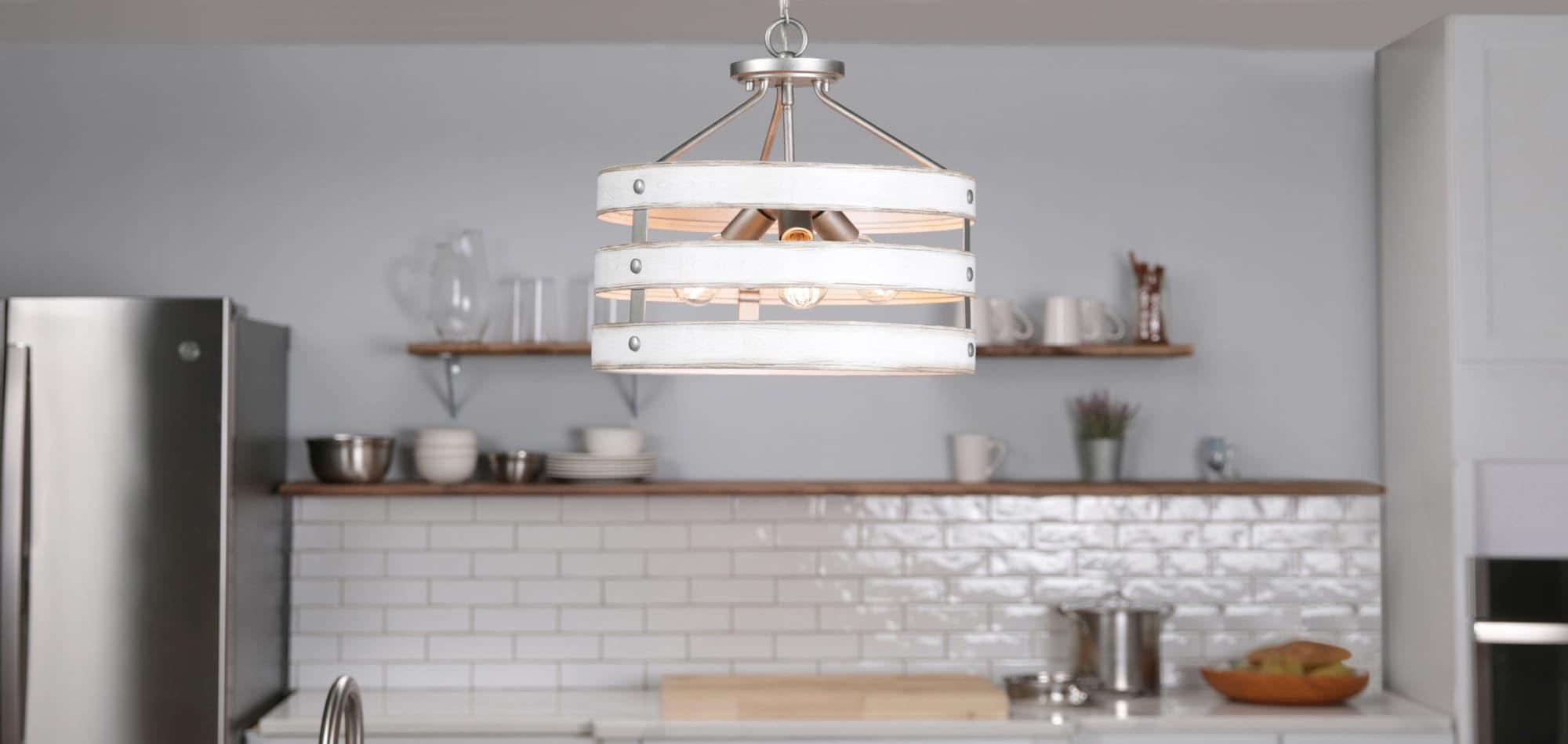 Progress Lighting Gulliver 3-Light Semi-Flush Convertible Ceiling Light, Galvanized Finish, Open Design
