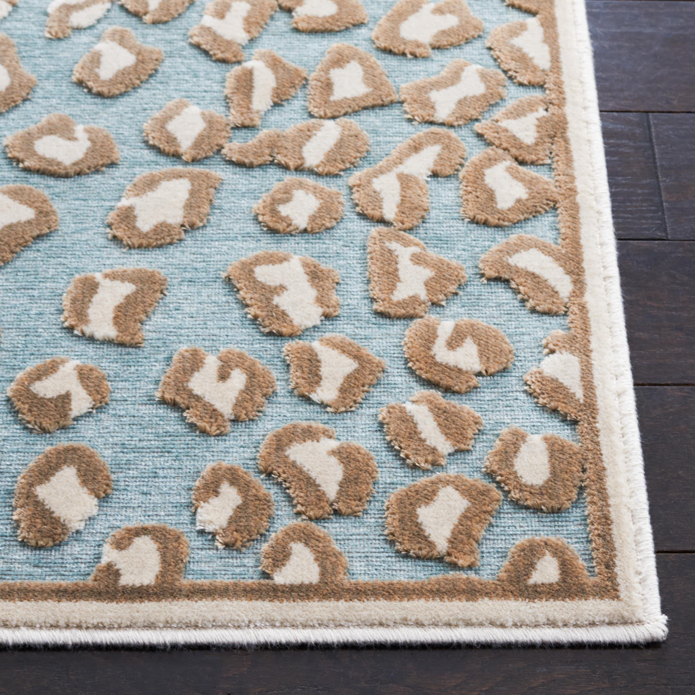 Paradise PAR84 Power Loomed Indoor Area Rug - Stone/Aqua - 5'3"x7'6" - Safavieh.