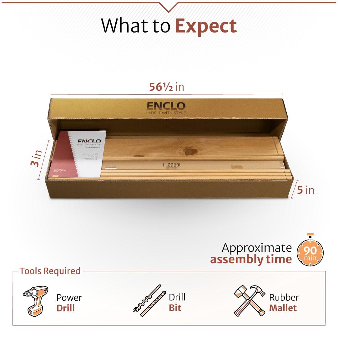 60.5in H x 38.625in W (1 Panel) No Dig Enclo Concord Cedar Wood Privacy Screen, Great to Hide Trash Cans, Decorative Patio Privacy Screen, Outdoor Privacy Fence Panel, Air Conditioner Fence, EC18022