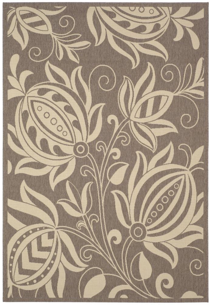 Courtyard CY2961 Power Loomed Indoor and Outdoor Area Rug - Brown/Natural - 9'x12' - Safavieh